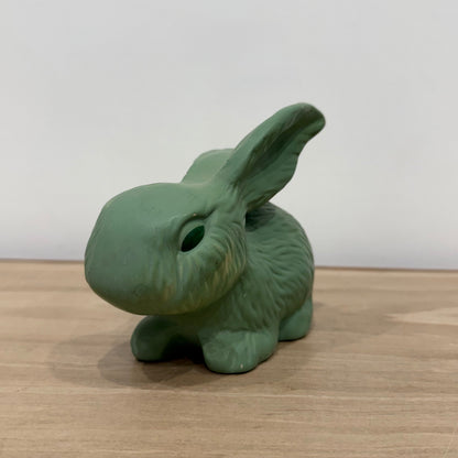 Vintage Green Rabbit Model 337 Matt Staffordshire Pottery Bunny Figure