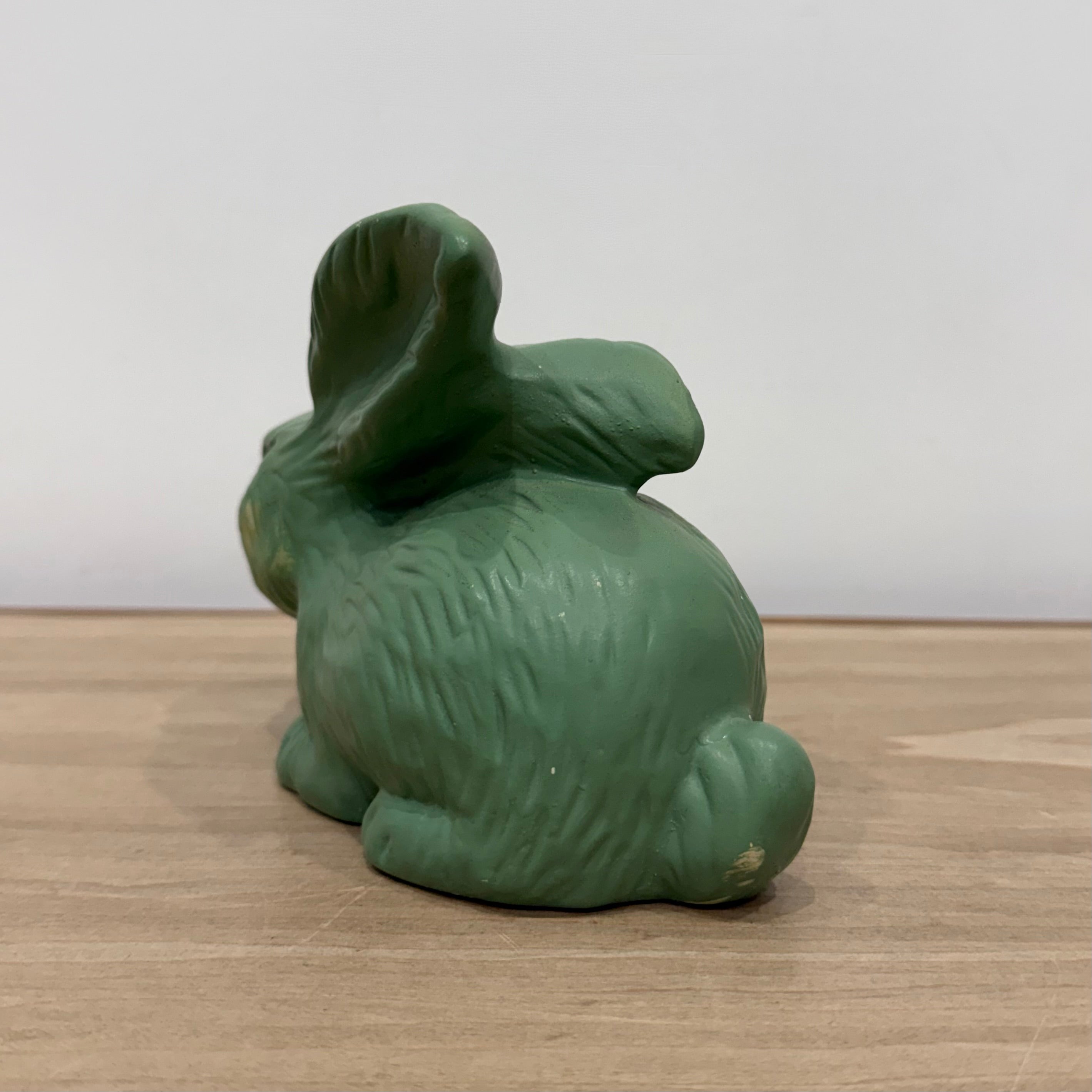 Vintage Green Rabbit Model 337 Matt Staffordshire Pottery Bunny Figure