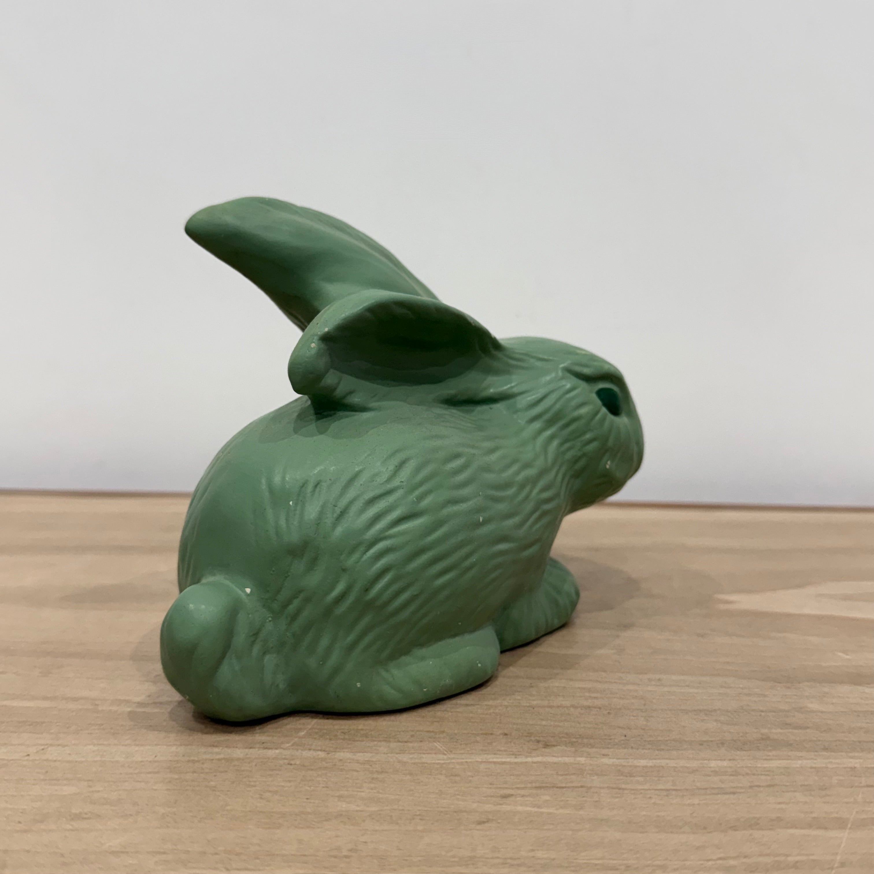 Vintage Green Rabbit Model 337 Matt Staffordshire Pottery Bunny Figure
