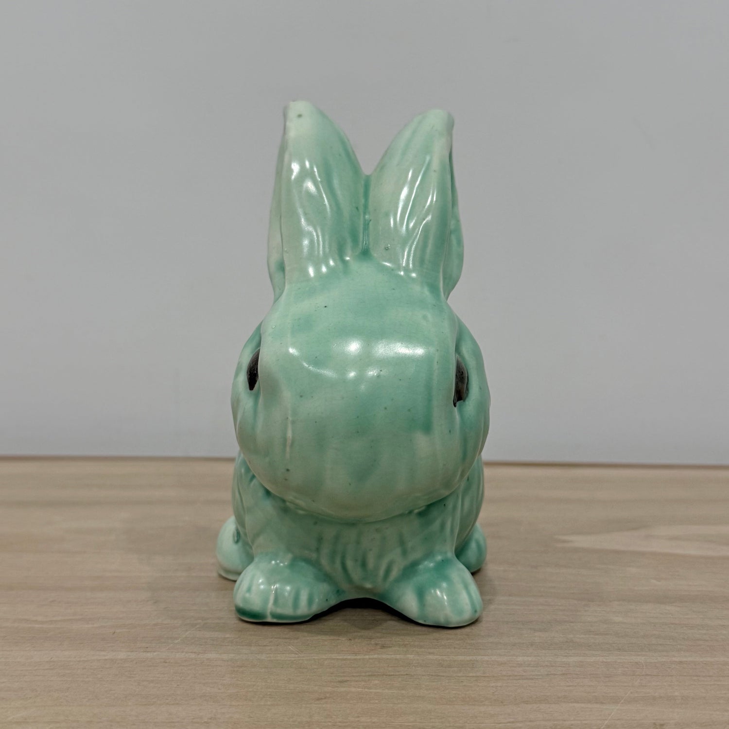 Vintage Green Rabbit Ornament Large Staffordshire Pottery Bunny Figure