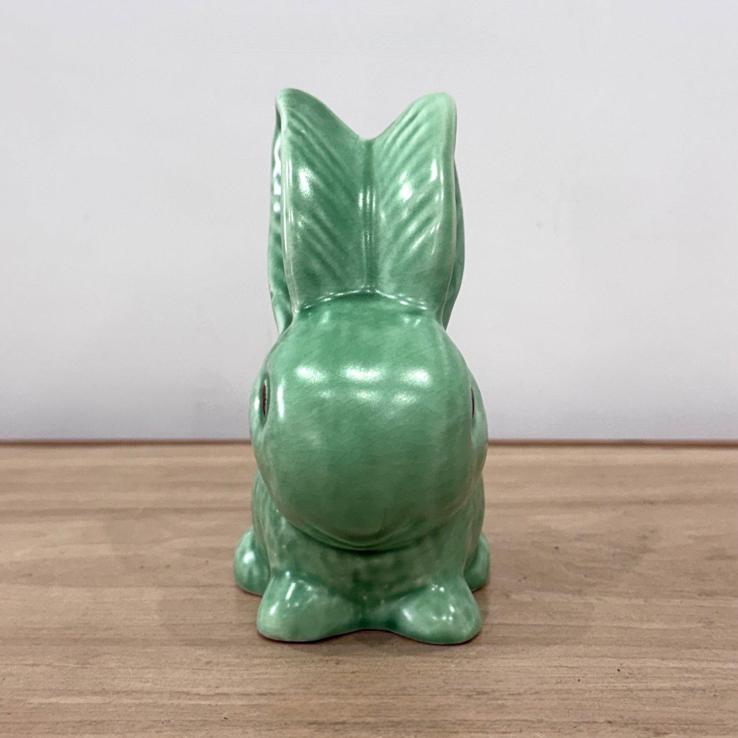 SylvaC 990 Green Rabbit Ornament Vintage Staffordshire Pottery Bunny Figure