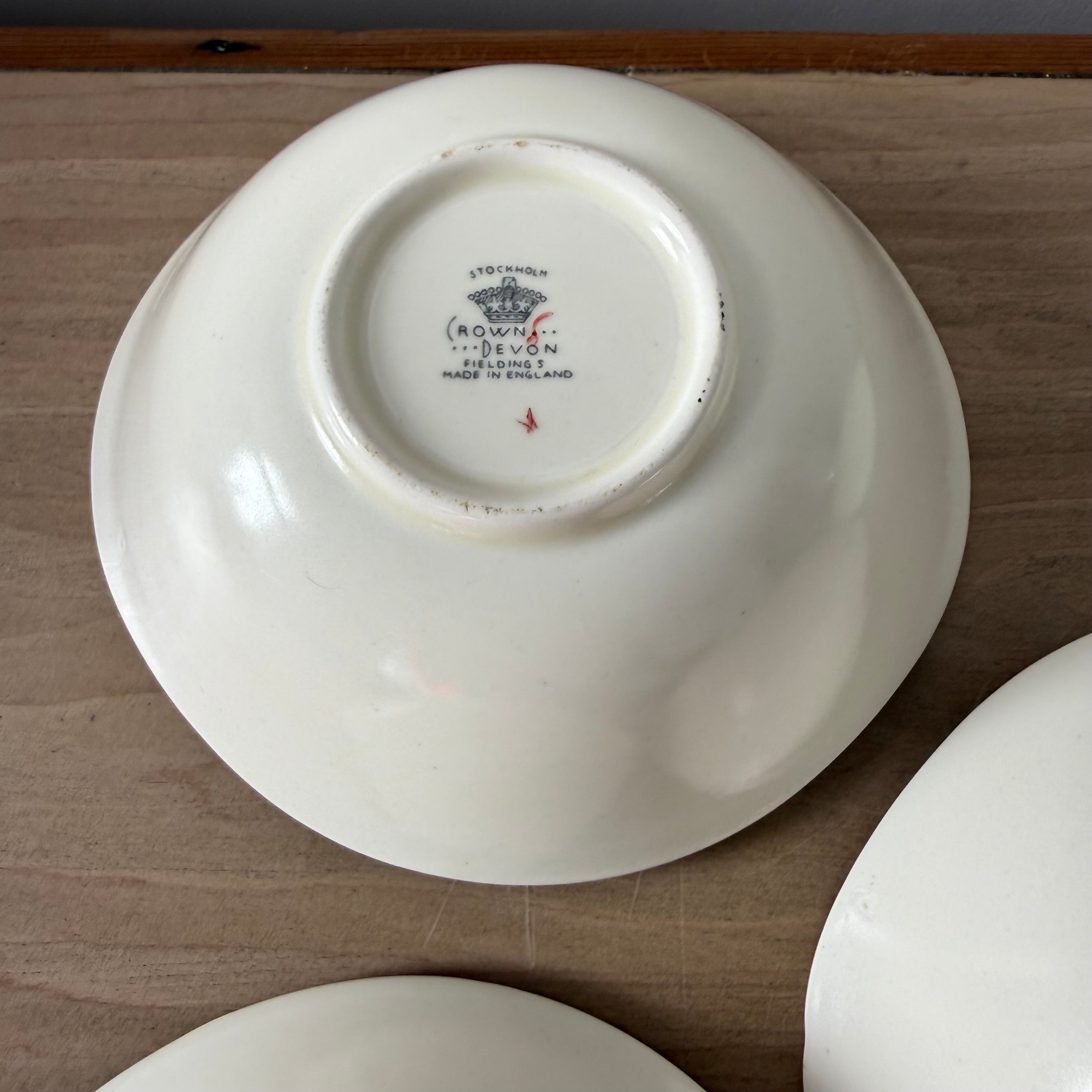 5 Crown Devon Stockholm Leaping Deer Dessert Bowls 1950s