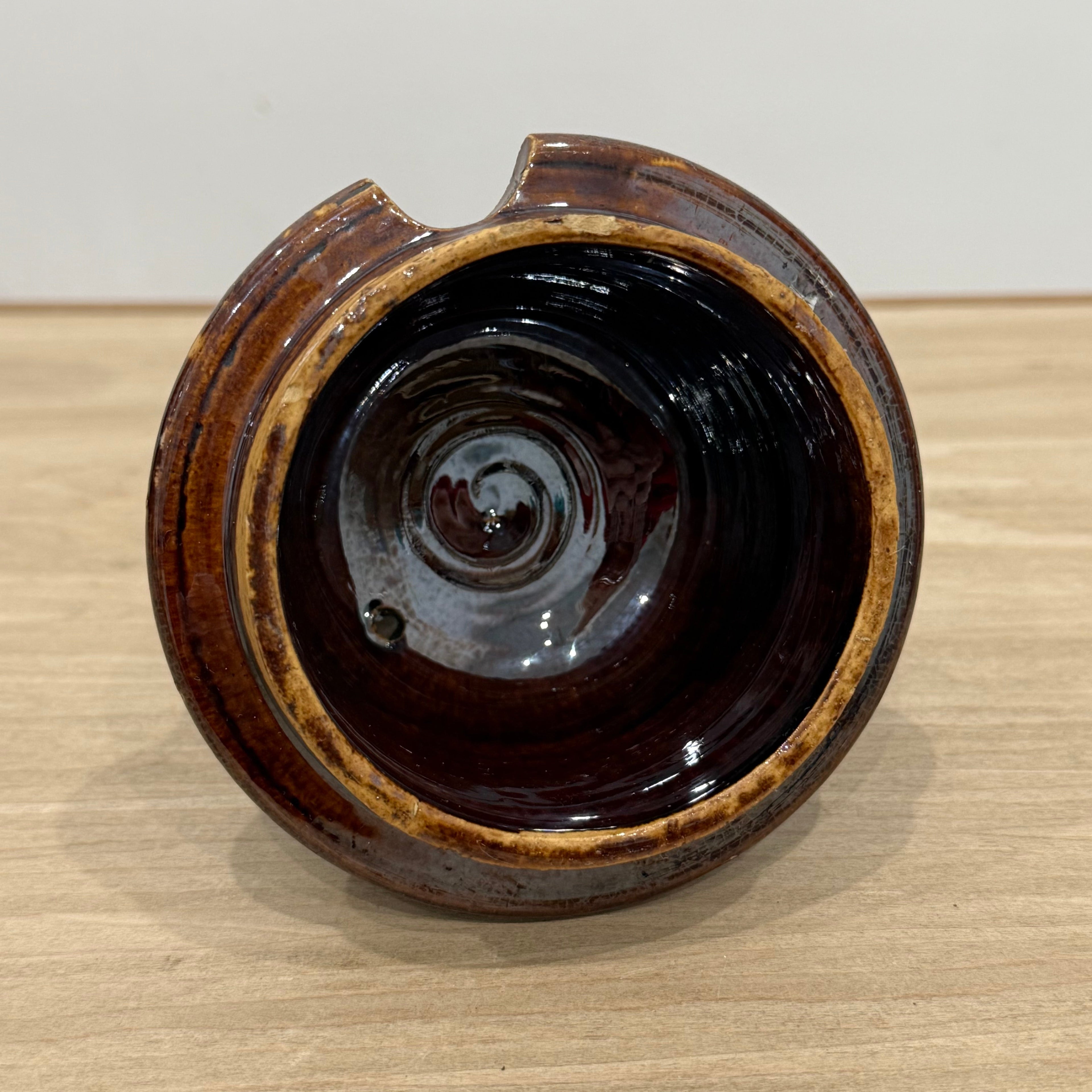 Victorian Relief Moulded Teapot A Present to a Friend Brown Glazed Pottery