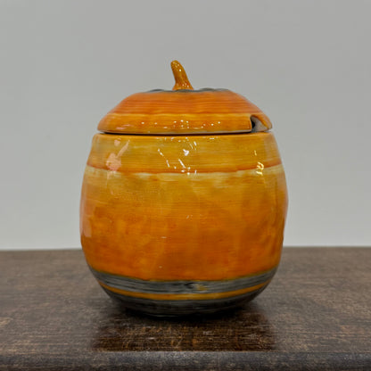 Shelley Harmony Dripware Orange Preserve Pot Art Deco 1930s
