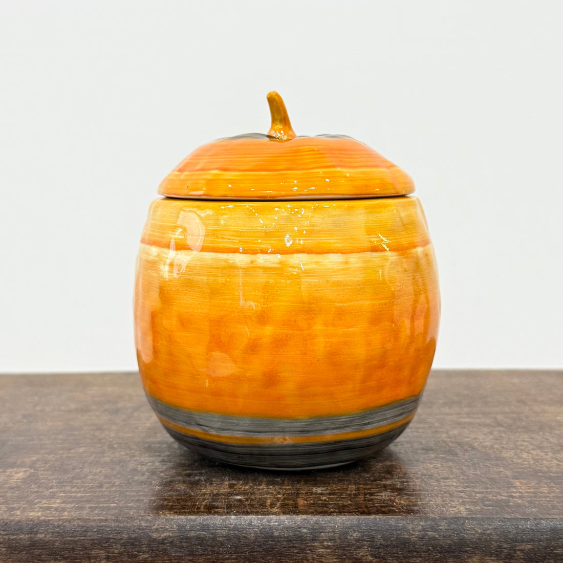 Shelley Harmony Dripware Orange Preserve Pot Art Deco 1930s