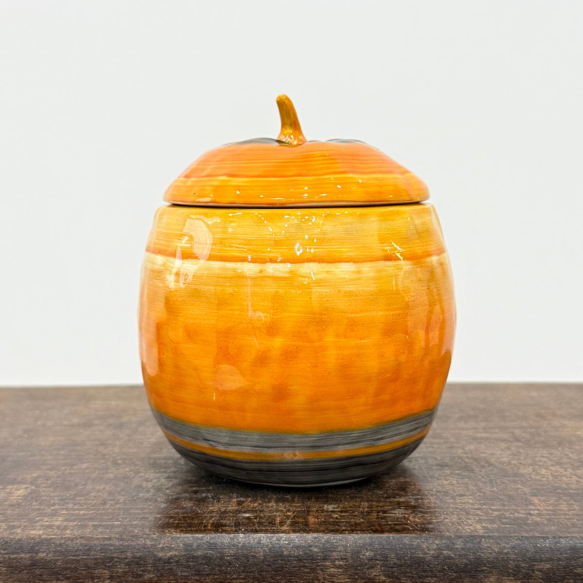 Shelley Harmony Dripware Orange Preserve Pot Art Deco 1930s