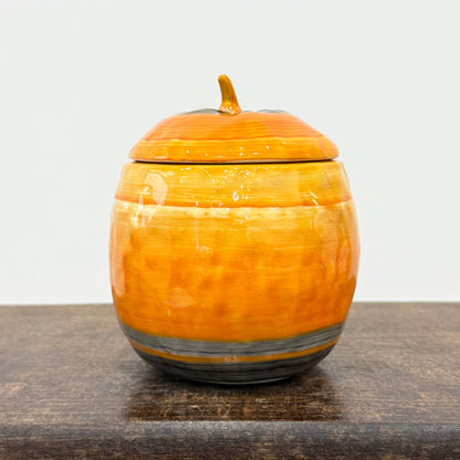 Shelley Harmony Dripware Orange Preserve Pot Art Deco 1930s