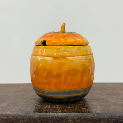 Shelley Harmony Dripware Orange Preserve Pot Art Deco 1930s