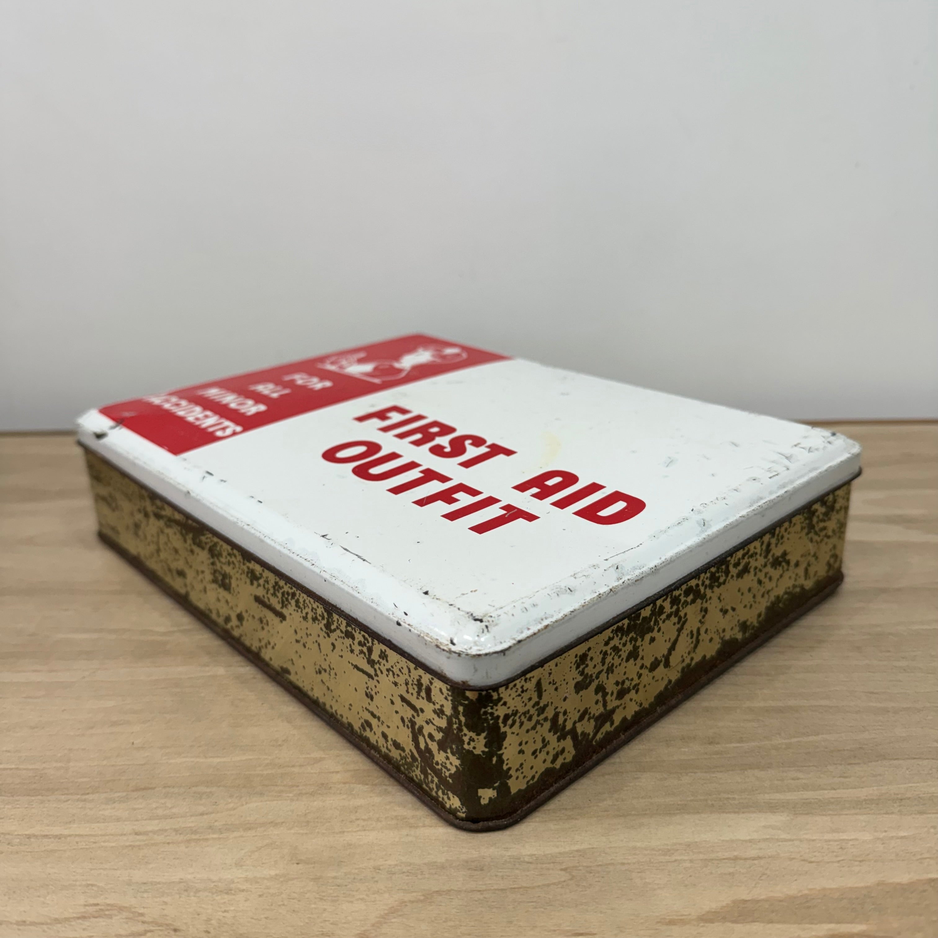 Vintage First Aid Outfit Tin with Elastoplast and Band-Aid Tins 1950s