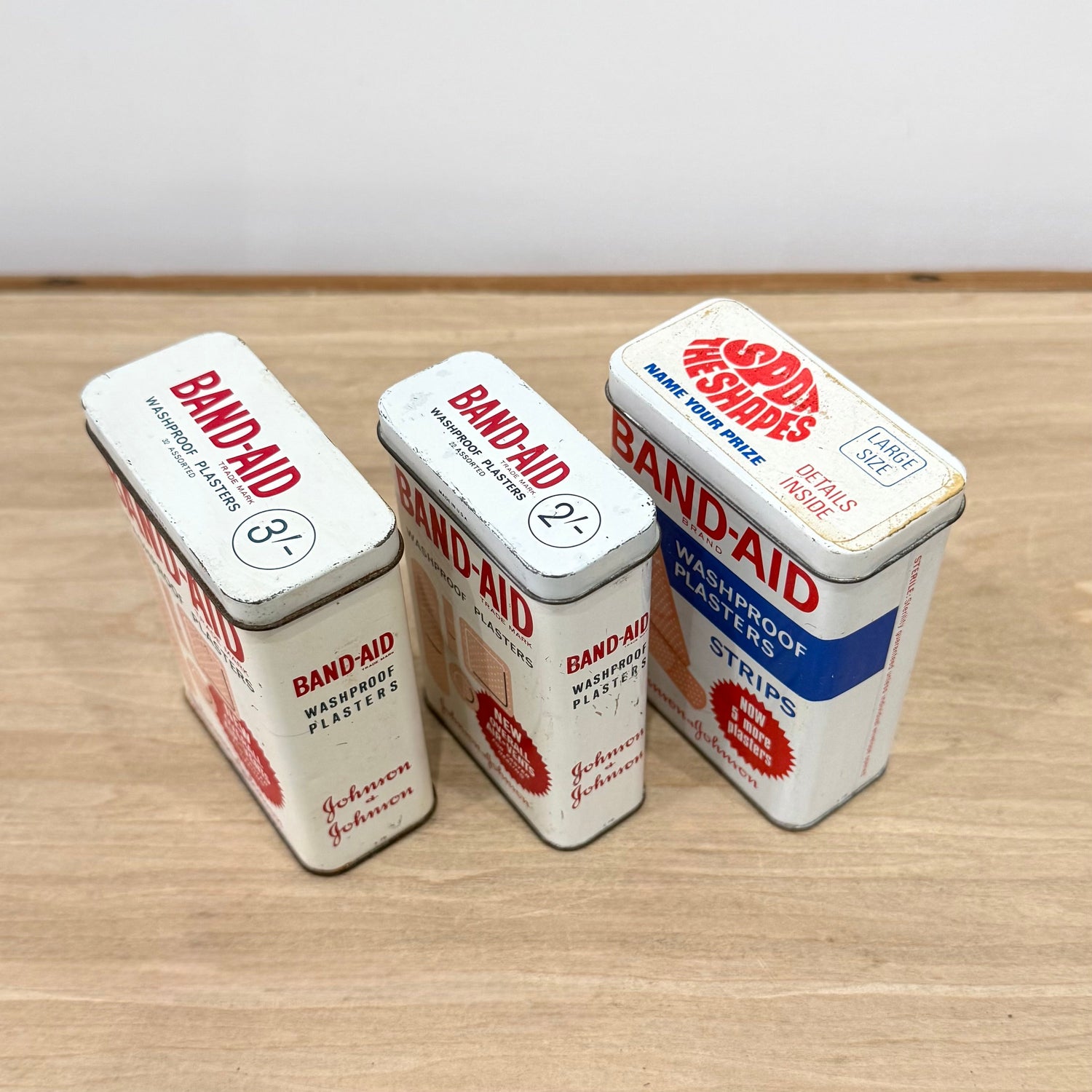 Vintage First Aid Outfit Tin with Elastoplast and Band-Aid Tins 1950s