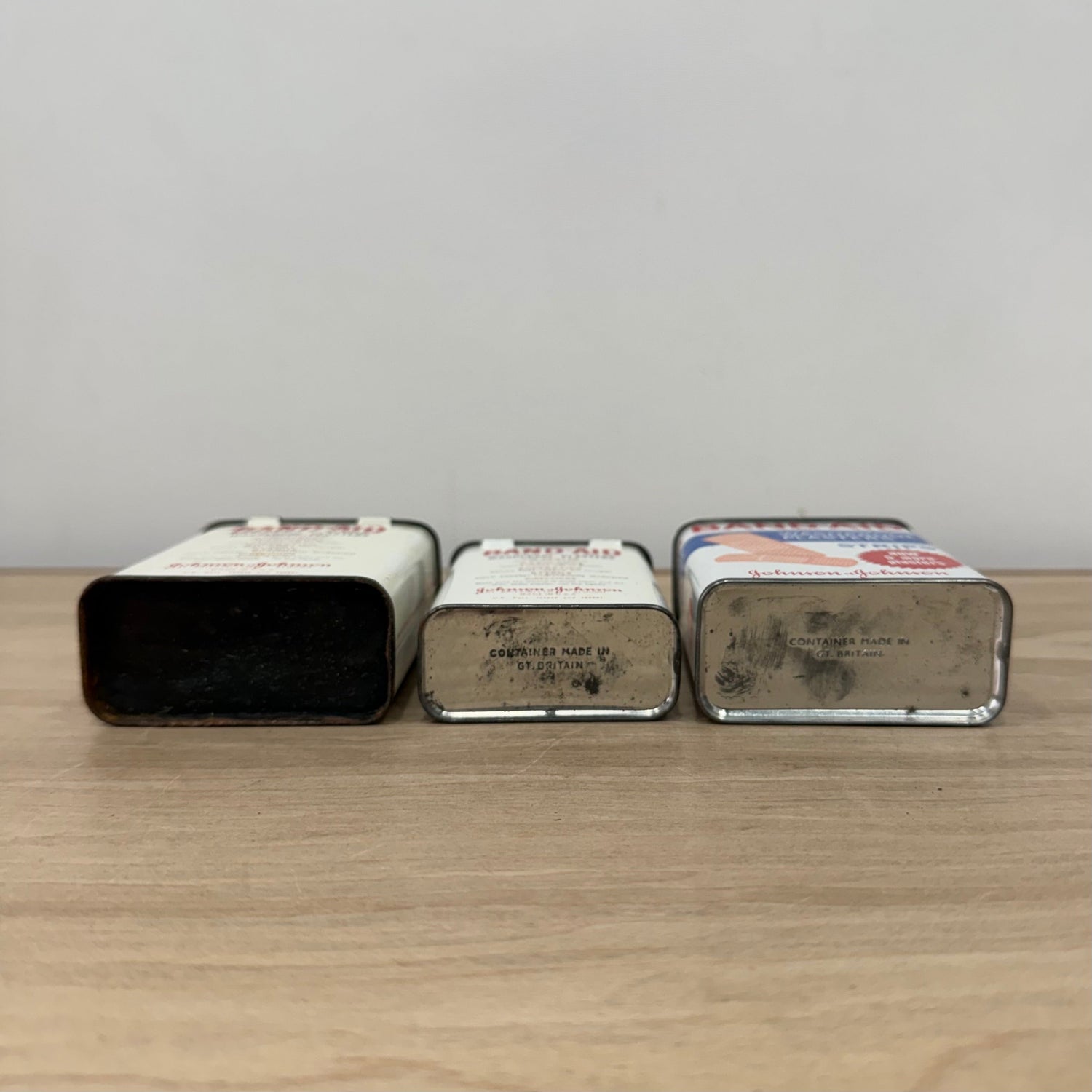 Vintage First Aid Outfit Tin with Elastoplast and Band-Aid Tins 1950s