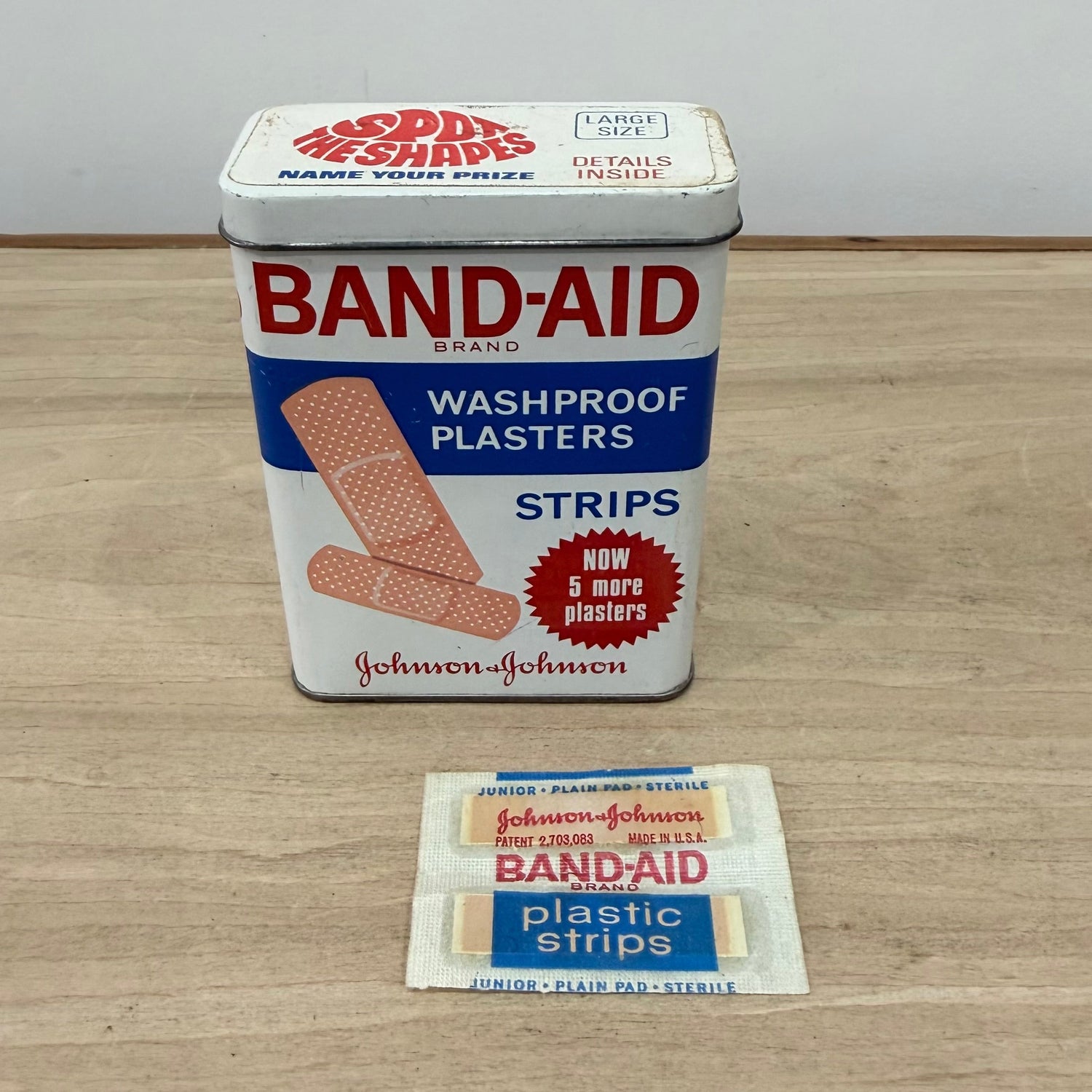 Vintage First Aid Outfit Tin with Elastoplast and Band-Aid Tins 1950s