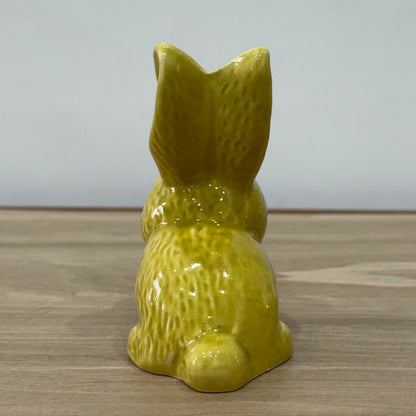 Vintage Sylvac Pottery Rabbit Figurine Model 1067 Yellow Green Glaze England