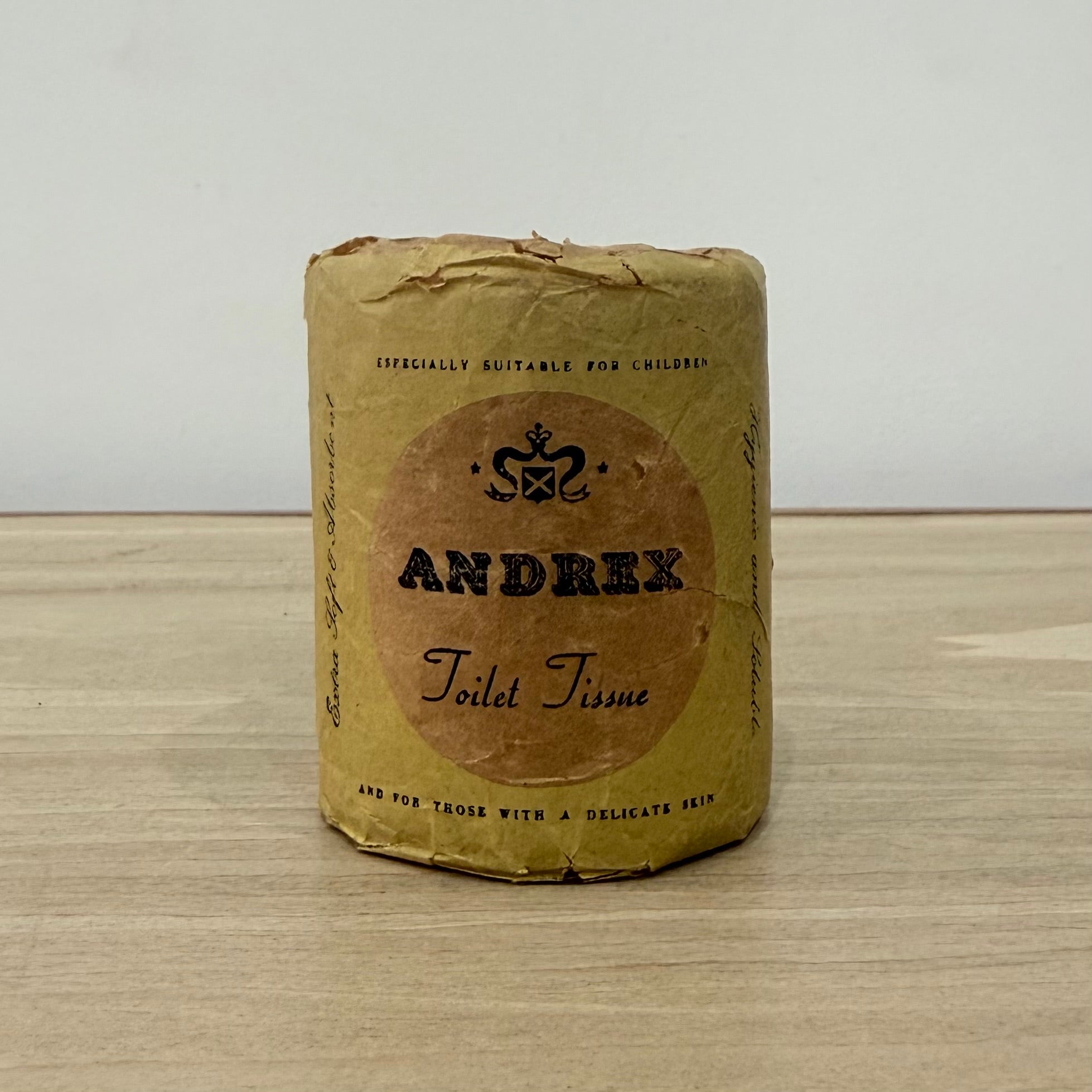 Vintage ANDREX Toilet Tissue Roll in Original Paper Wrapper British Made