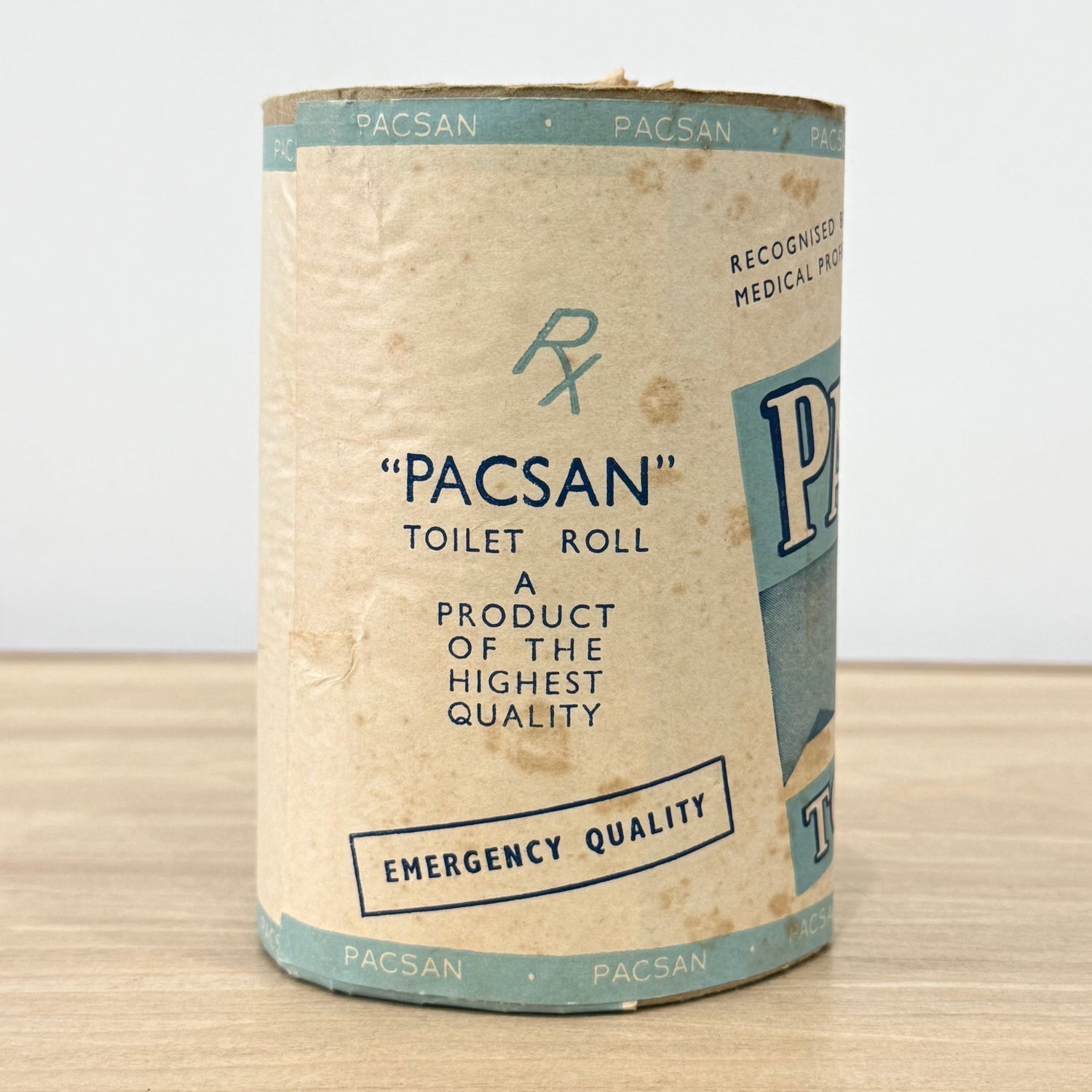 Vintage PACSAN Toilet Paper Roll Medical Advertising Made in England