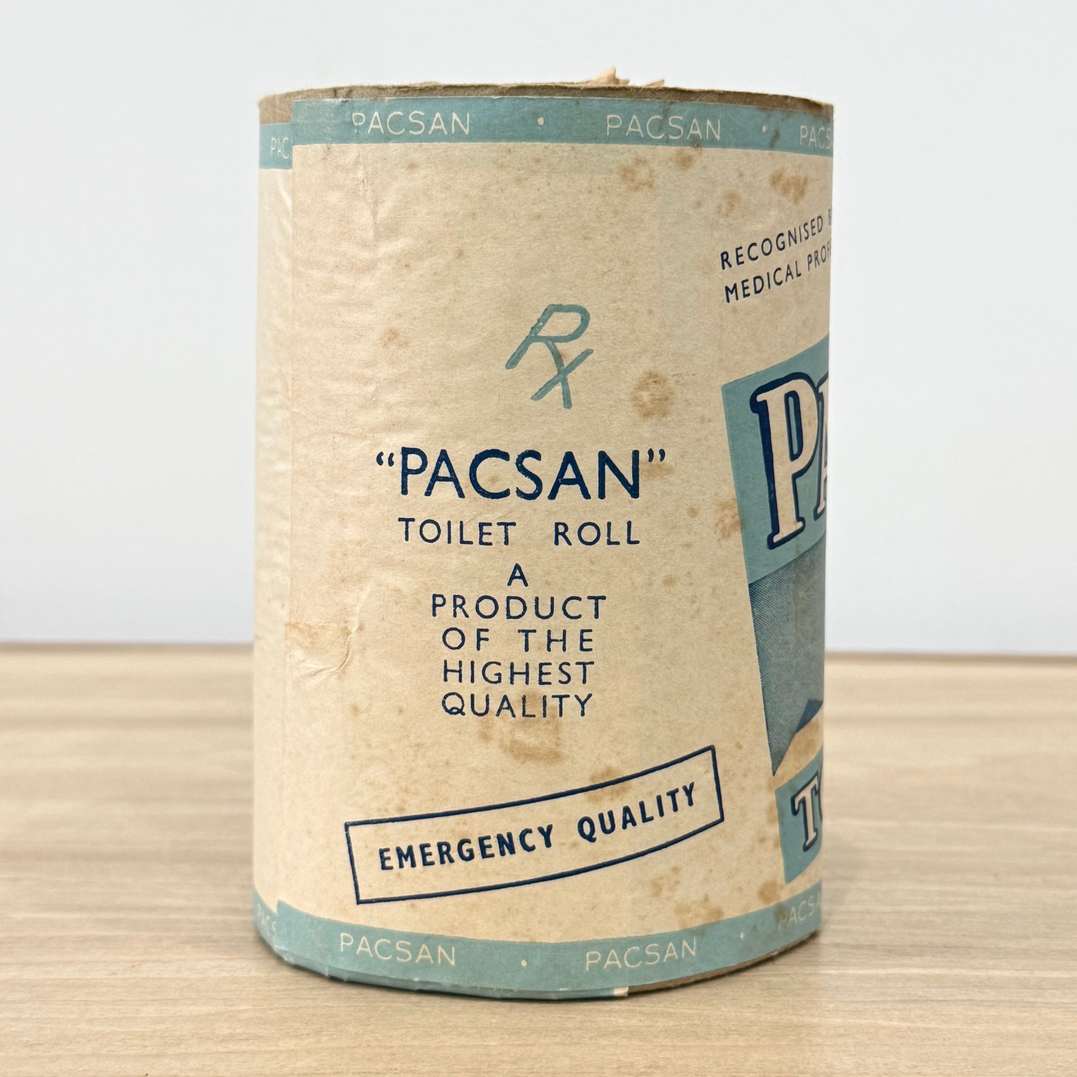 Vintage PACSAN Toilet Paper Roll Medical Advertising Made in England