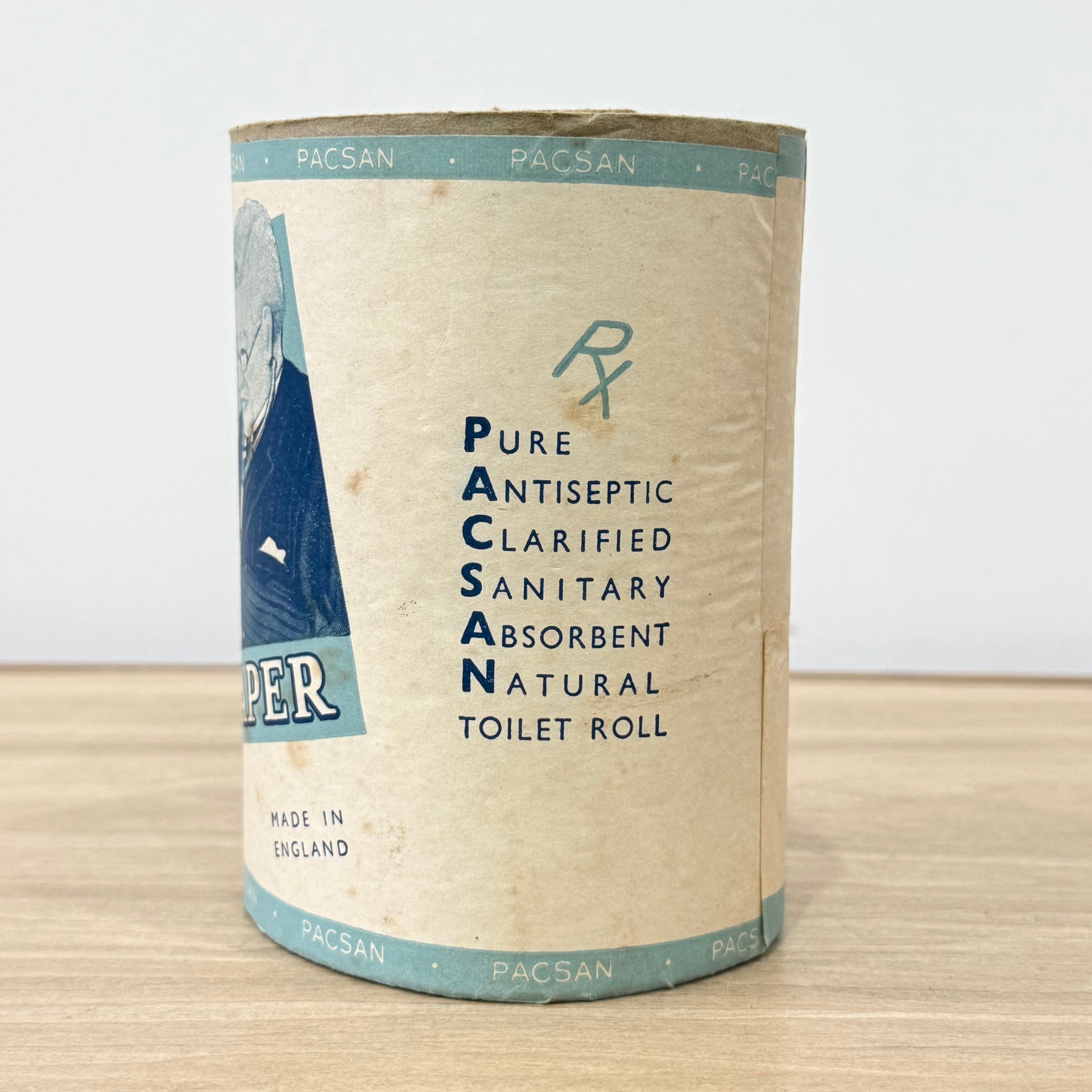 Vintage PACSAN Toilet Paper Roll Medical Advertising Made in England