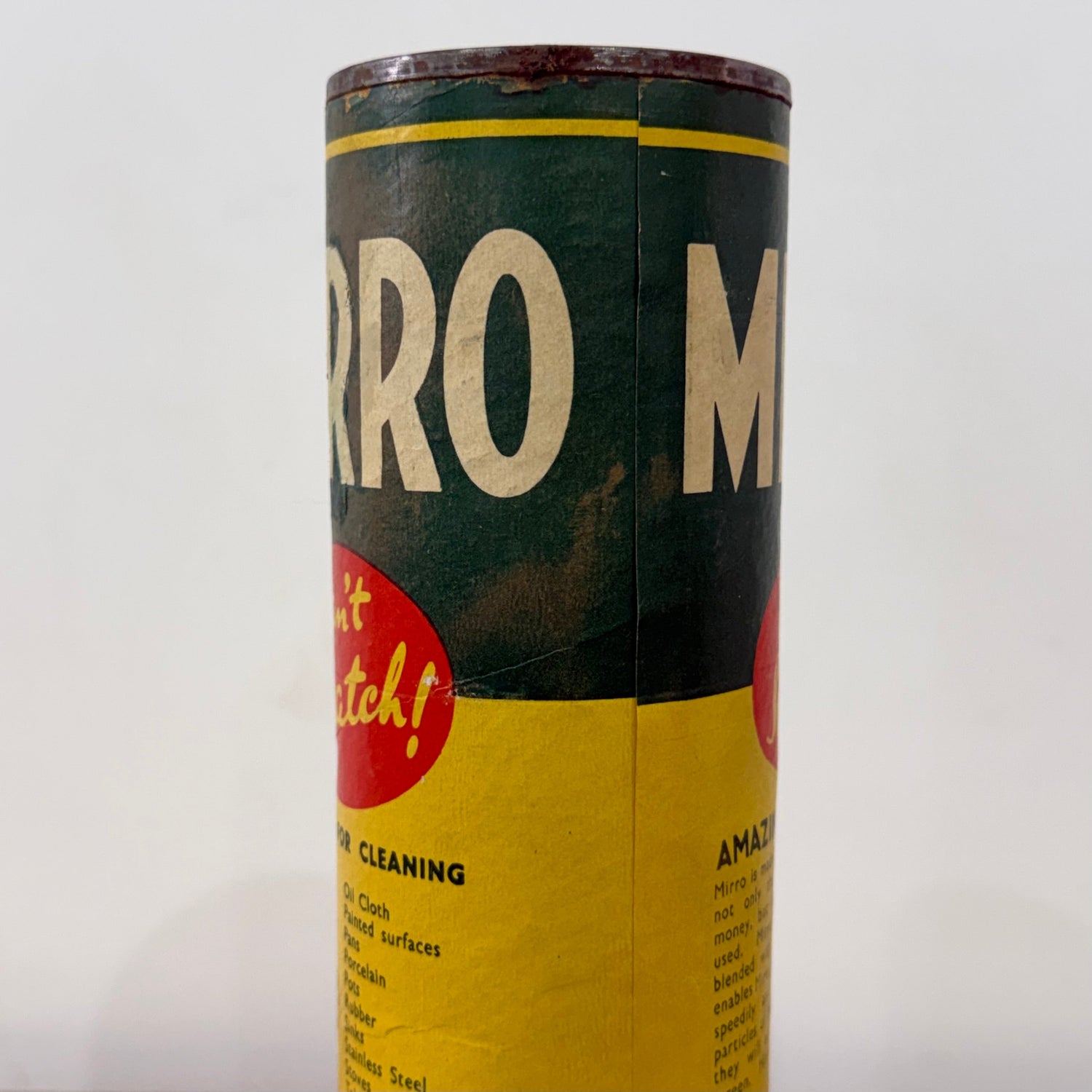 Vintage Mirro “Can’t Scratch” Cleanser Tin Thomas Hedley Newcastle