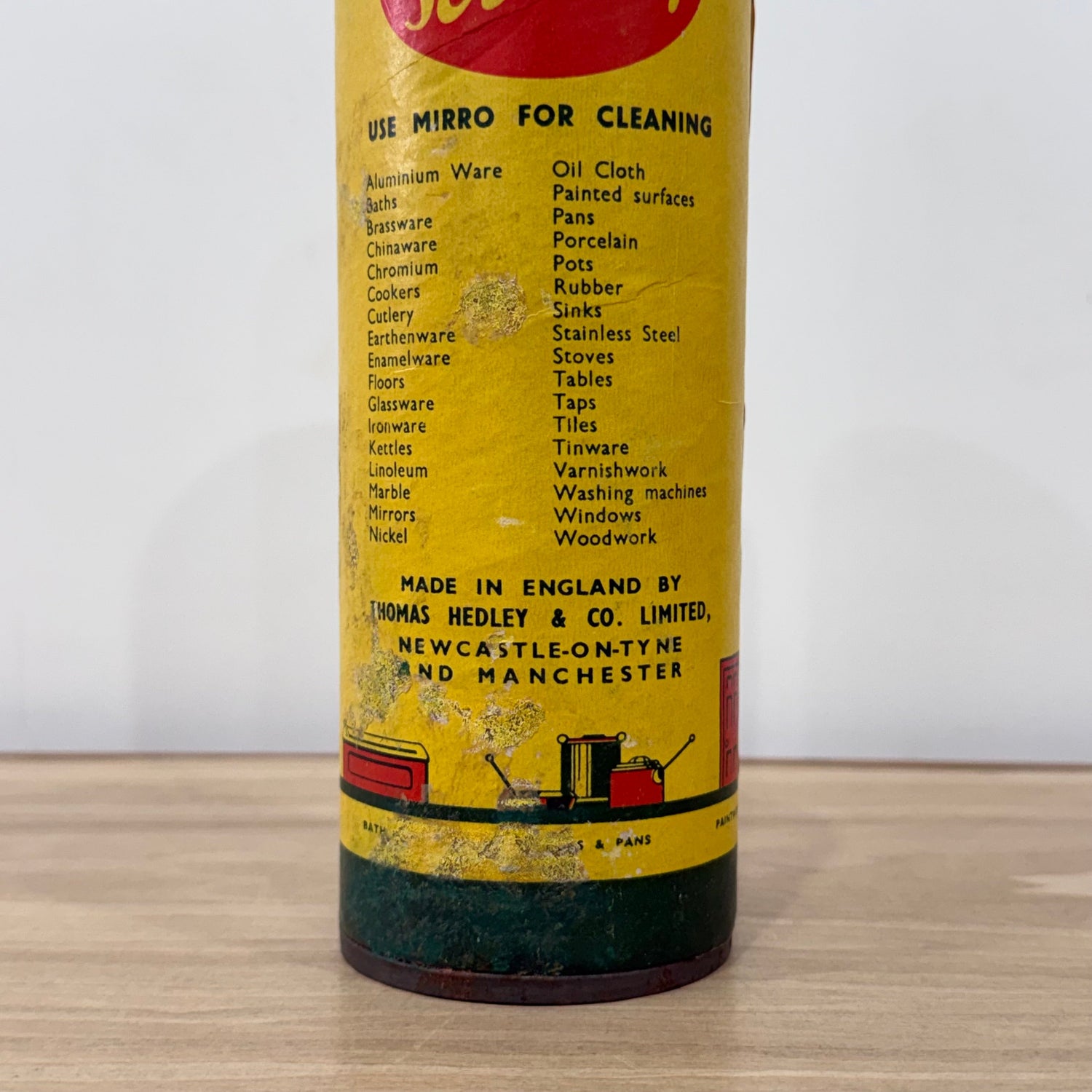 Vintage Mirro “Can’t Scratch” Cleanser Tin Thomas Hedley Newcastle