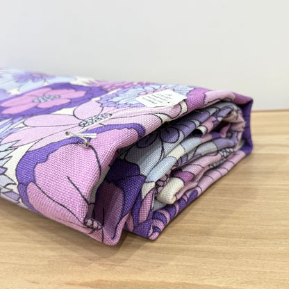 Vintage St Michael Flower Power Fabric 1970s Purple Floral 6.5m