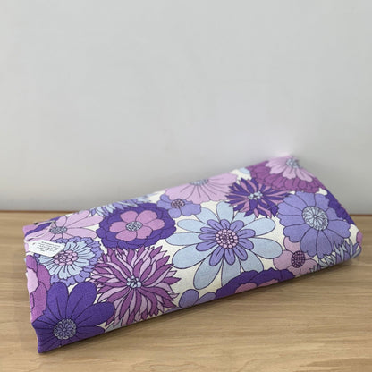 Vintage St Michael Flower Power Fabric 1970s Purple Floral 6.5m