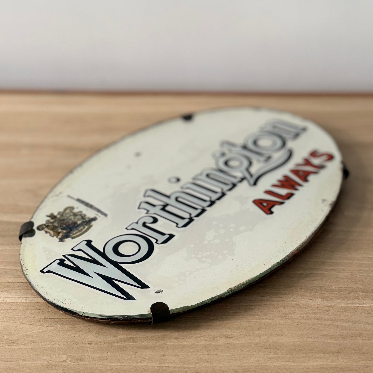 Vintage Worthington Always Beer Advertising Glass Pub Display Sign