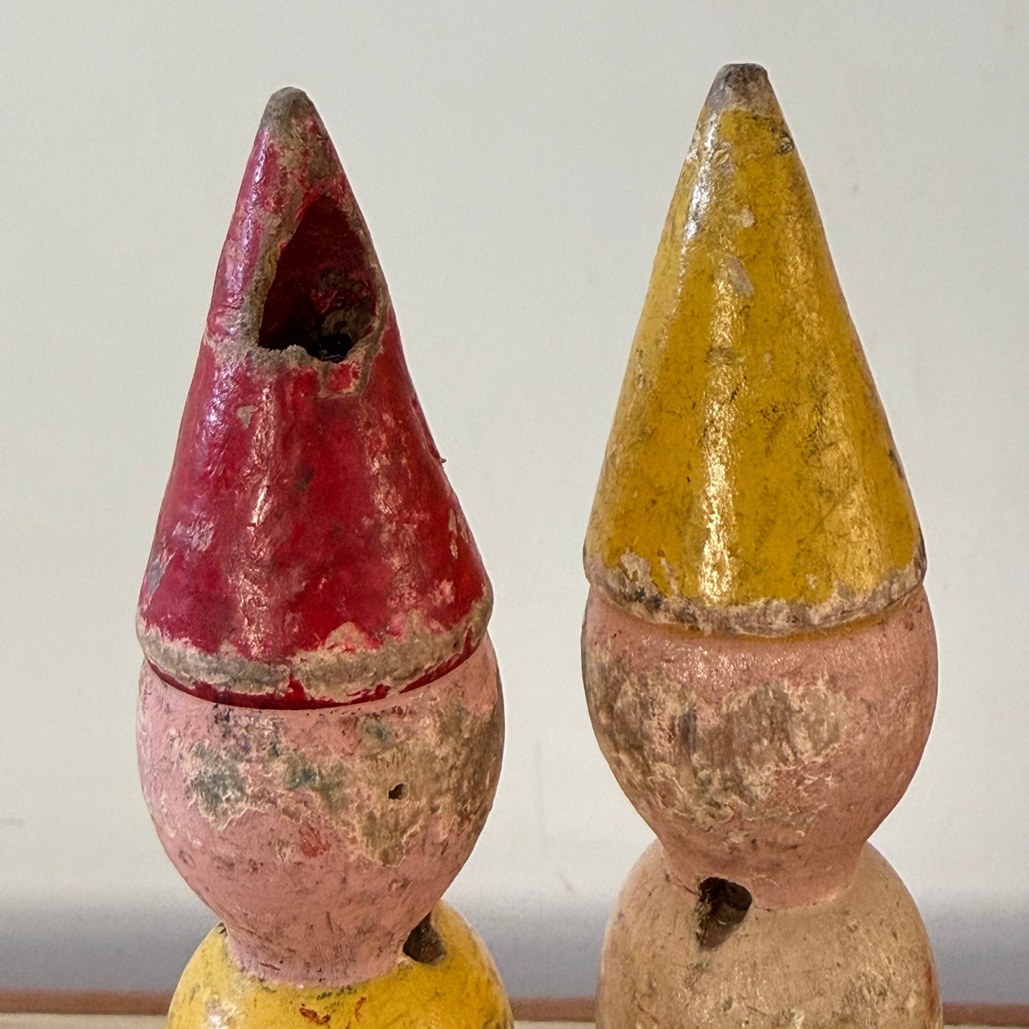 Vintage Wooden Clown Skittles Set Folk Art Fairground Style