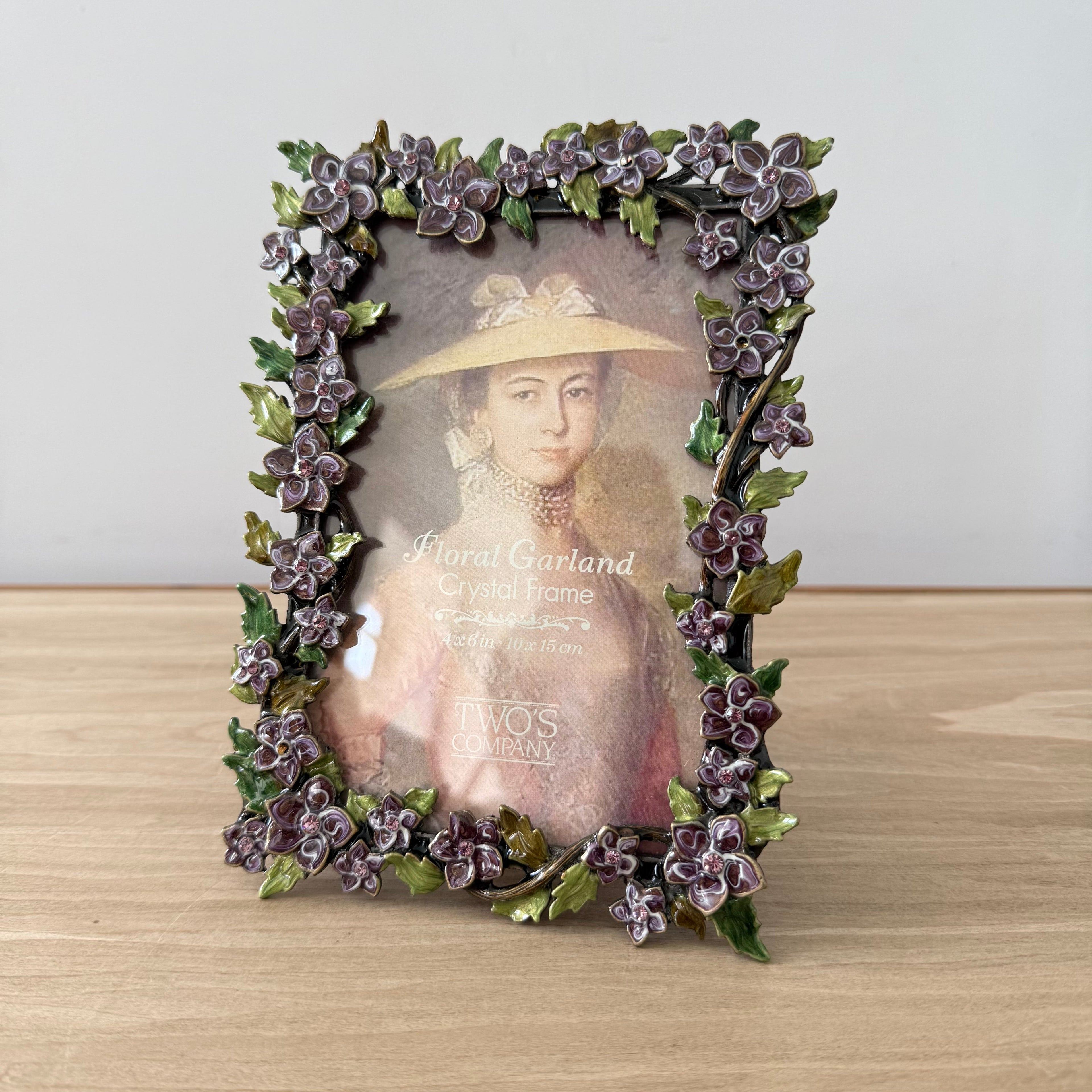 Lilac Floral Crystal Photo Frame 4x6 Decorative Vintage Style Gift