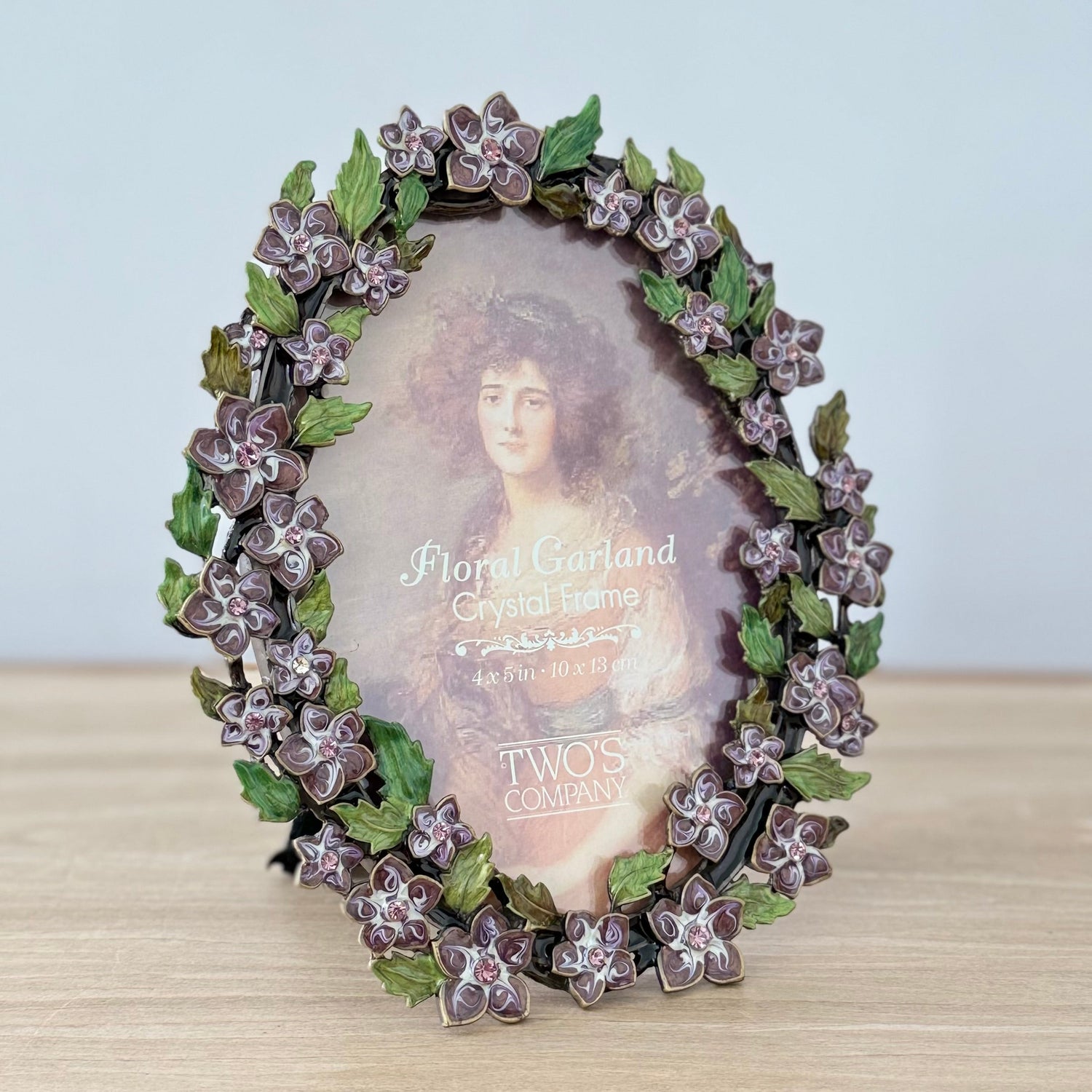 Lilac Purple Floral Crystal Photo Frame 4x5 Decorative Vintage Style