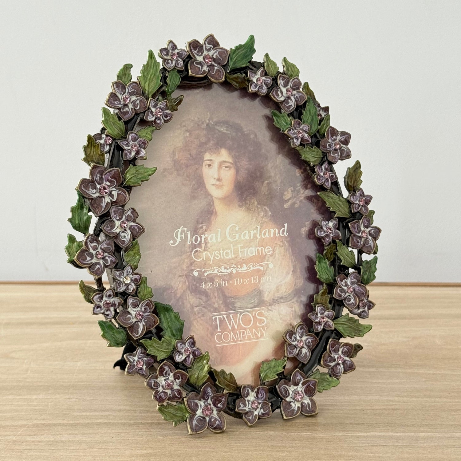 Lilac Purple Floral Crystal Photo Frame 4x5 Decorative Vintage Style