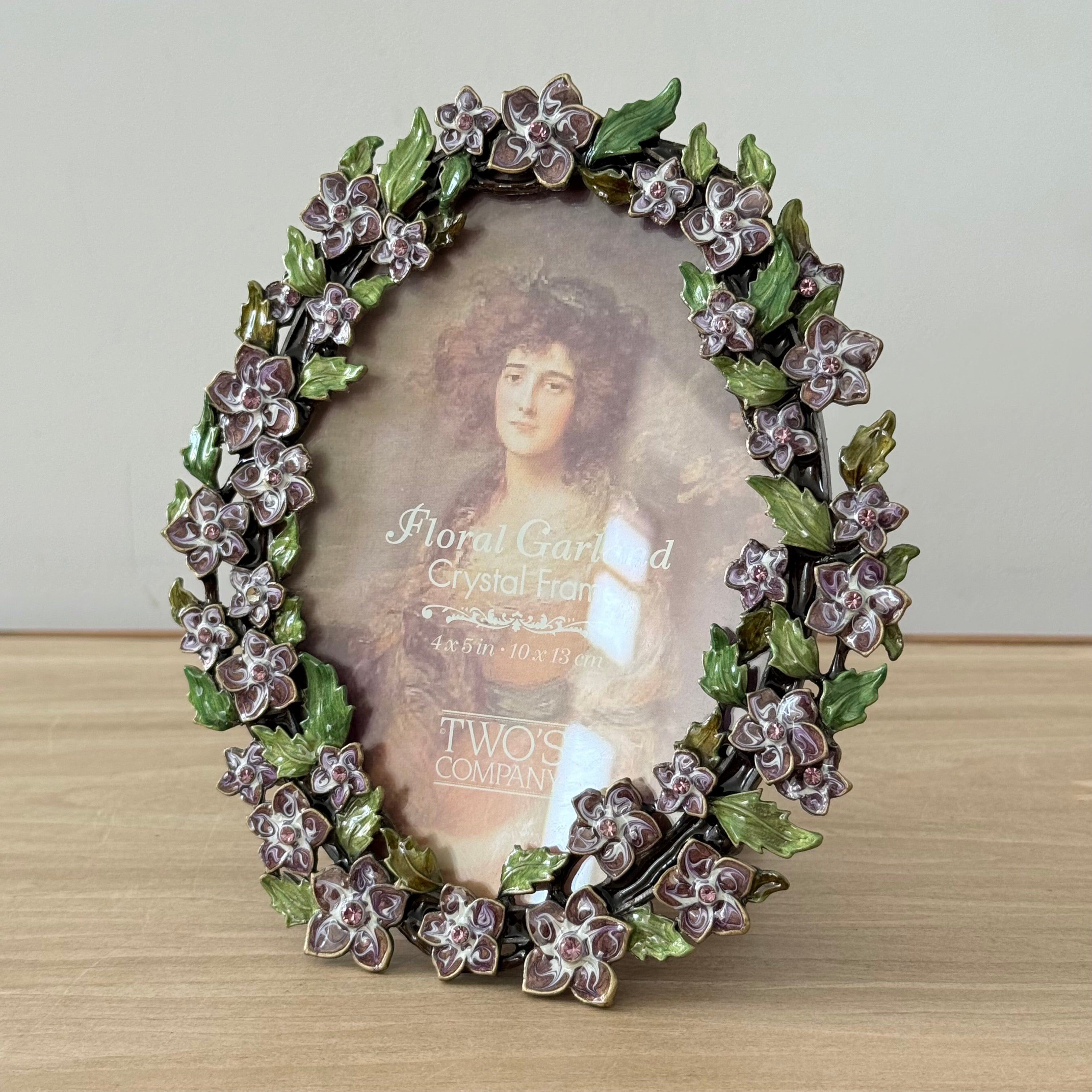 Lilac Purple Floral Crystal Photo Frame 4x5 Decorative Vintage Style