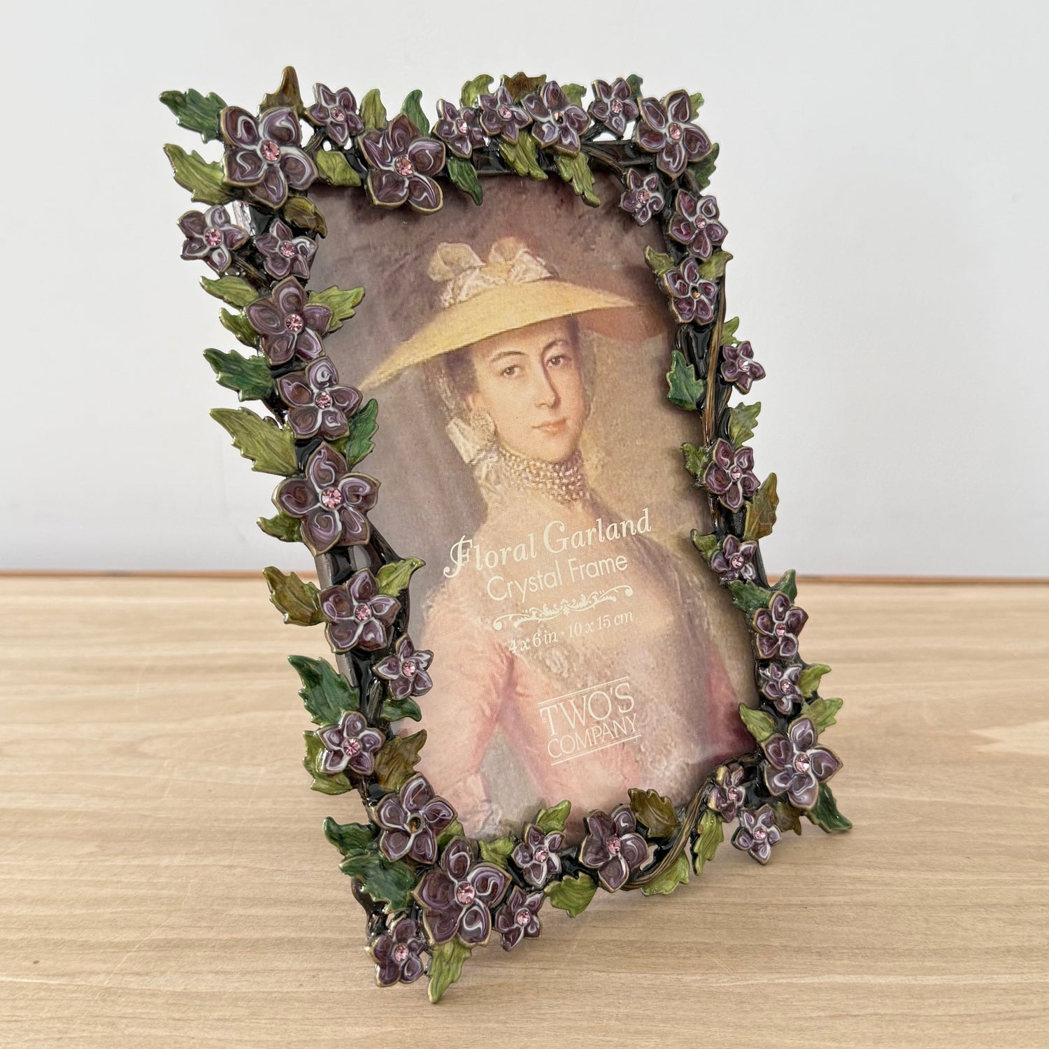 Lilac Floral Crystal Photo Frame 4x6 Decorative Vintage Style Gift