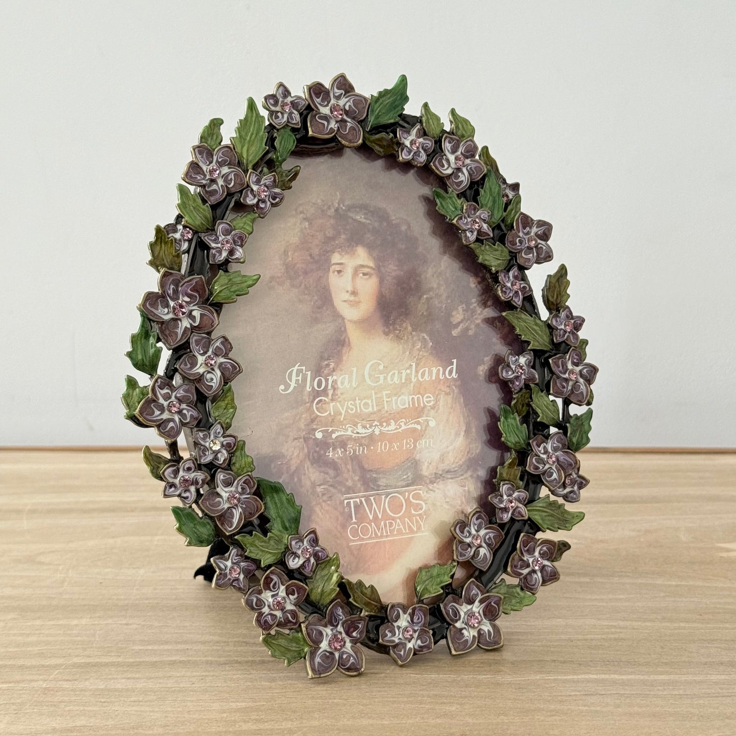 Lilac Purple Floral Crystal Photo Frame 4x5 Decorative Vintage Style
