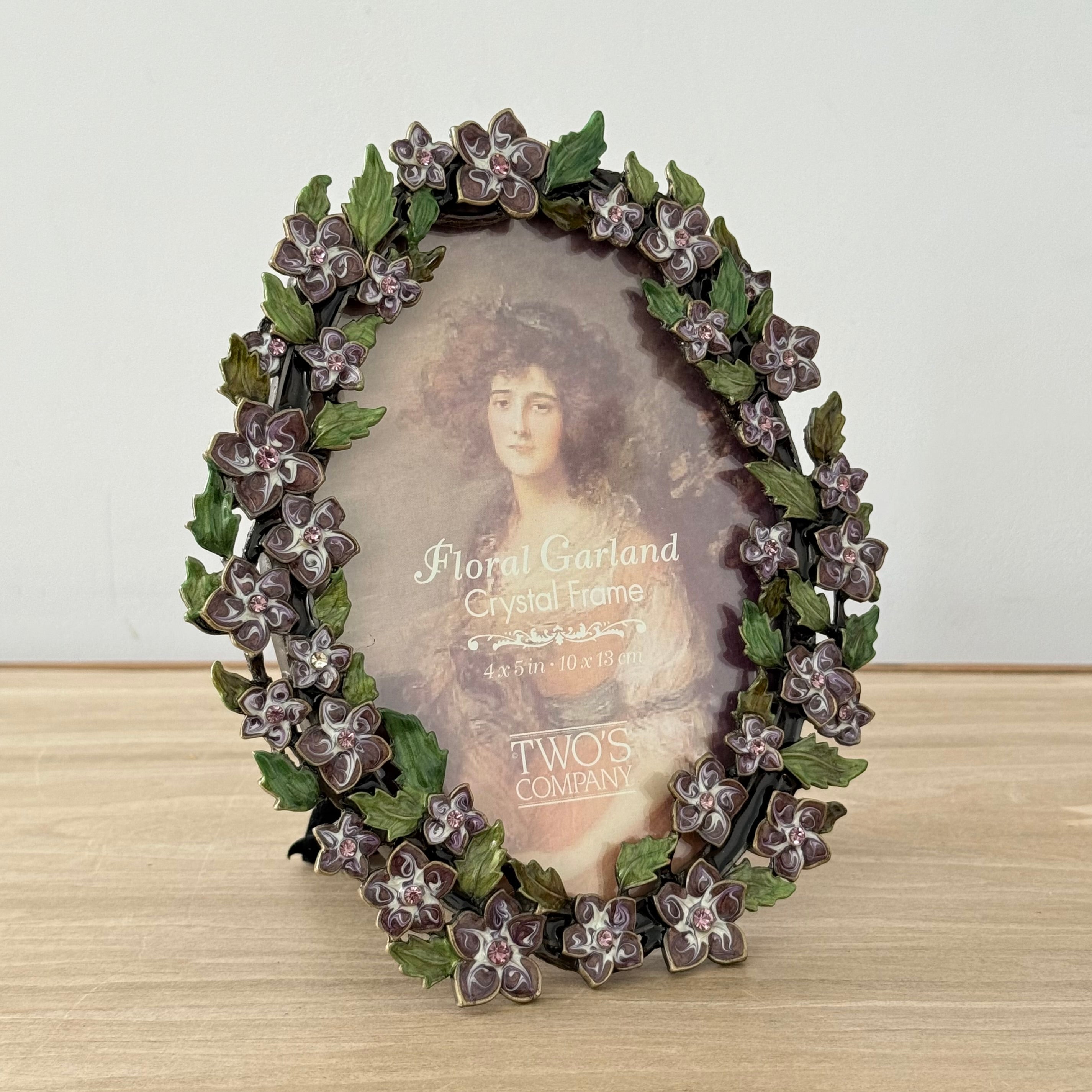 Lilac Purple Floral Crystal Photo Frame 4x5 Decorative Vintage Style