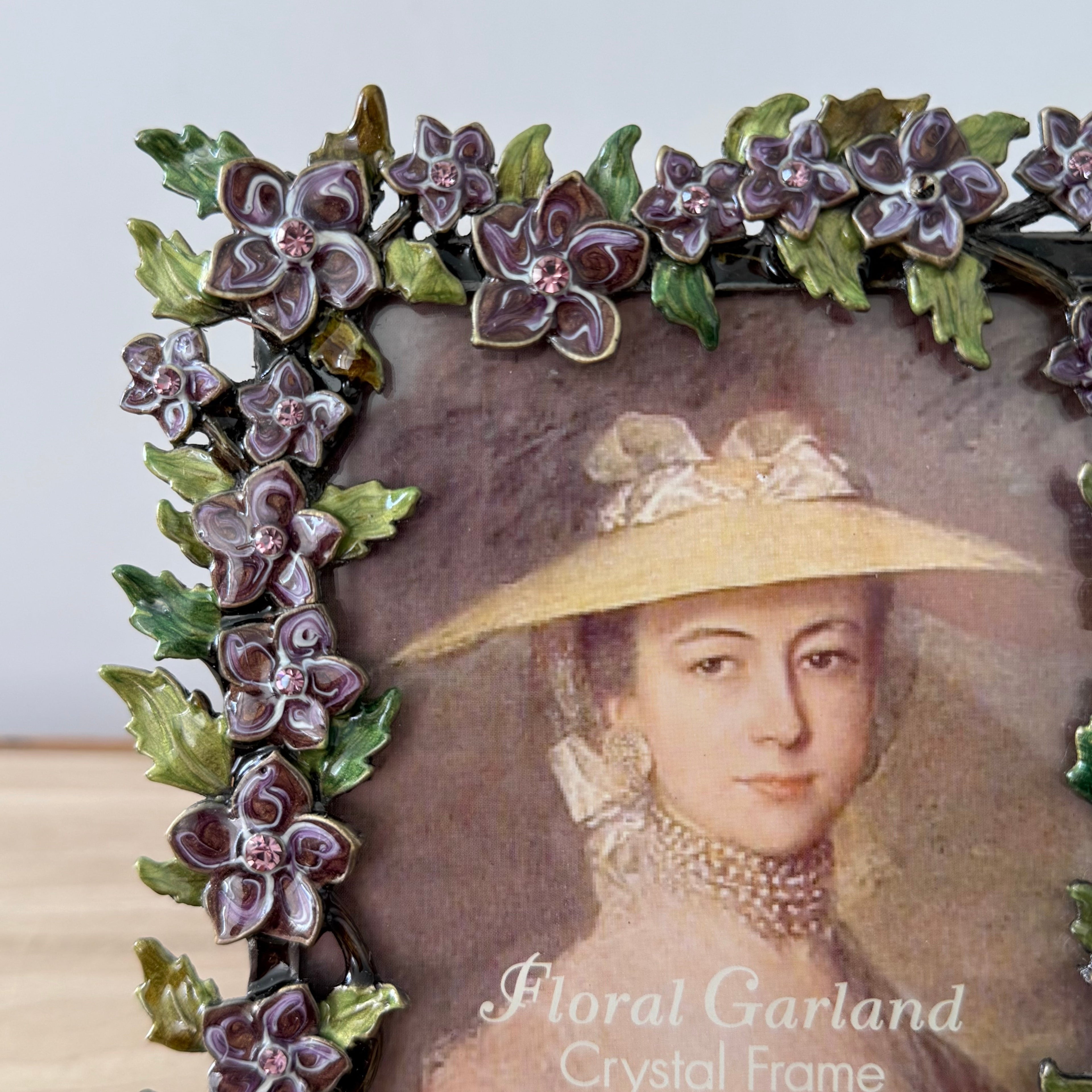 Lilac Floral Crystal Photo Frame 4x6 Decorative Vintage Style Gift