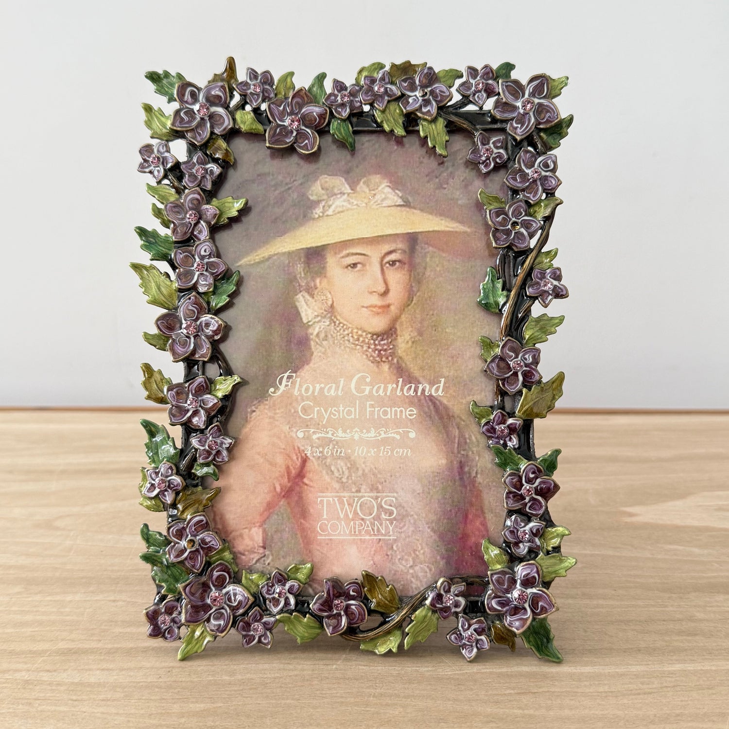 Lilac Floral Crystal Photo Frame 4x6 Decorative Vintage Style Gift