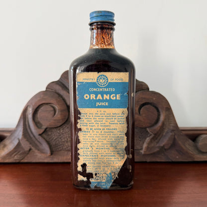Vintage Ministry of Food Orange Juice Bottle Full Original Contents
