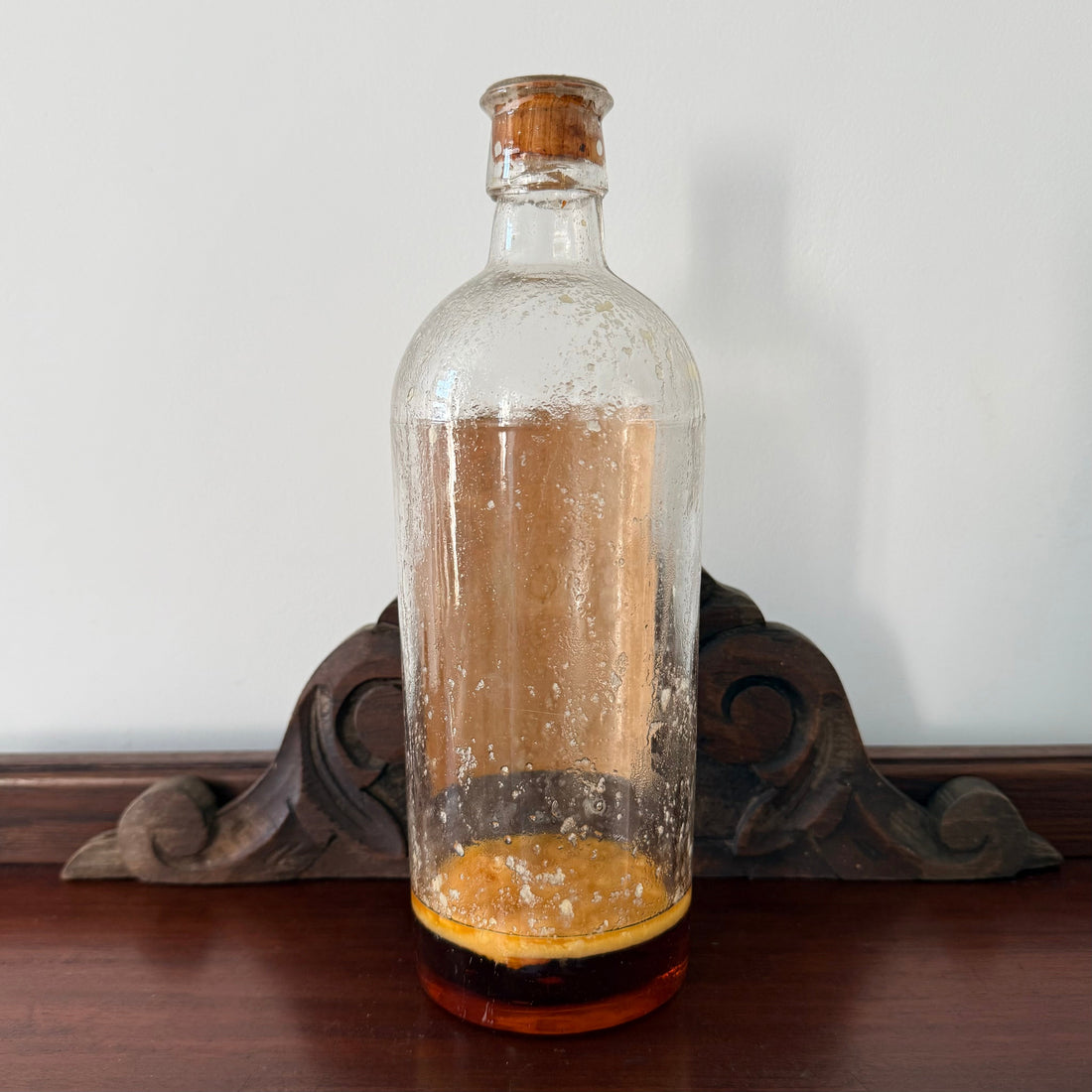 Vintage Raspberry Vinegar Bottle Stones Chemist Atherton Cork Stopper