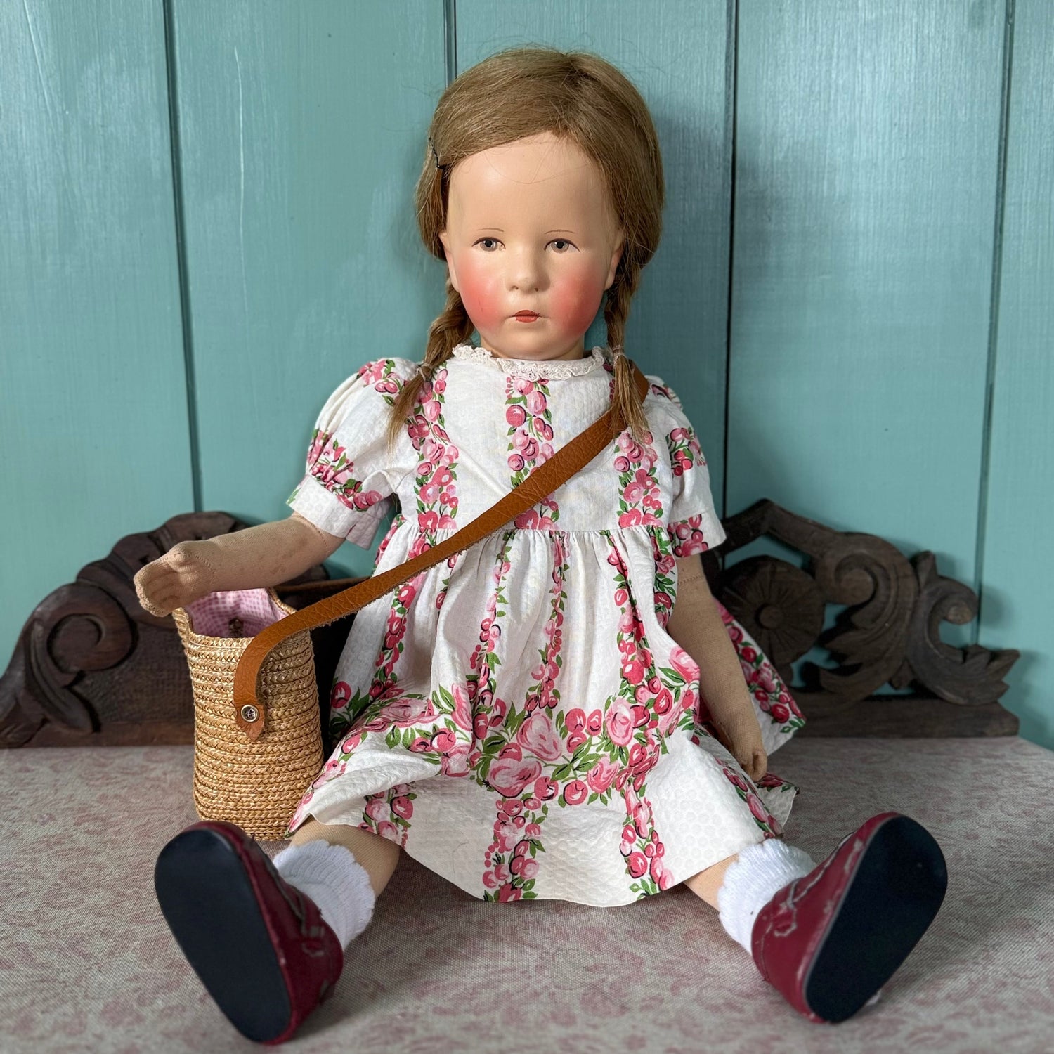 Vintage Käthe Kruse Doll 1779 Plastic Head Cloth Body 50cm