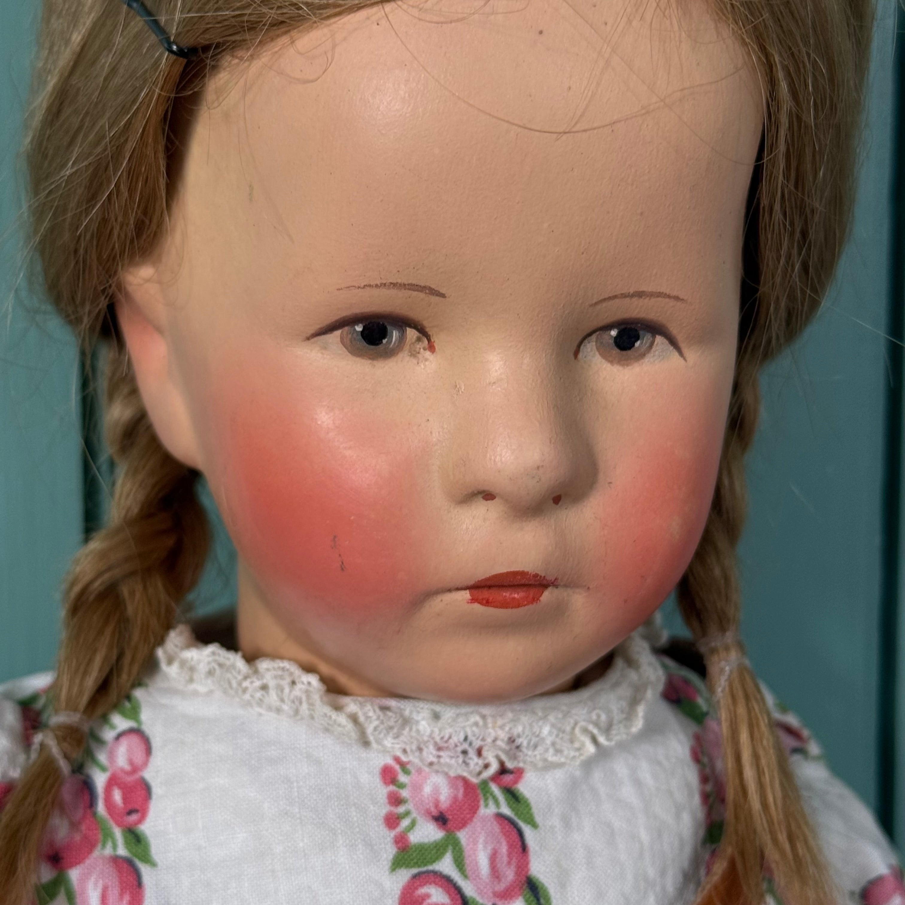 Vintage Käthe Kruse Doll 1779 Plastic Head Cloth Body 50cm