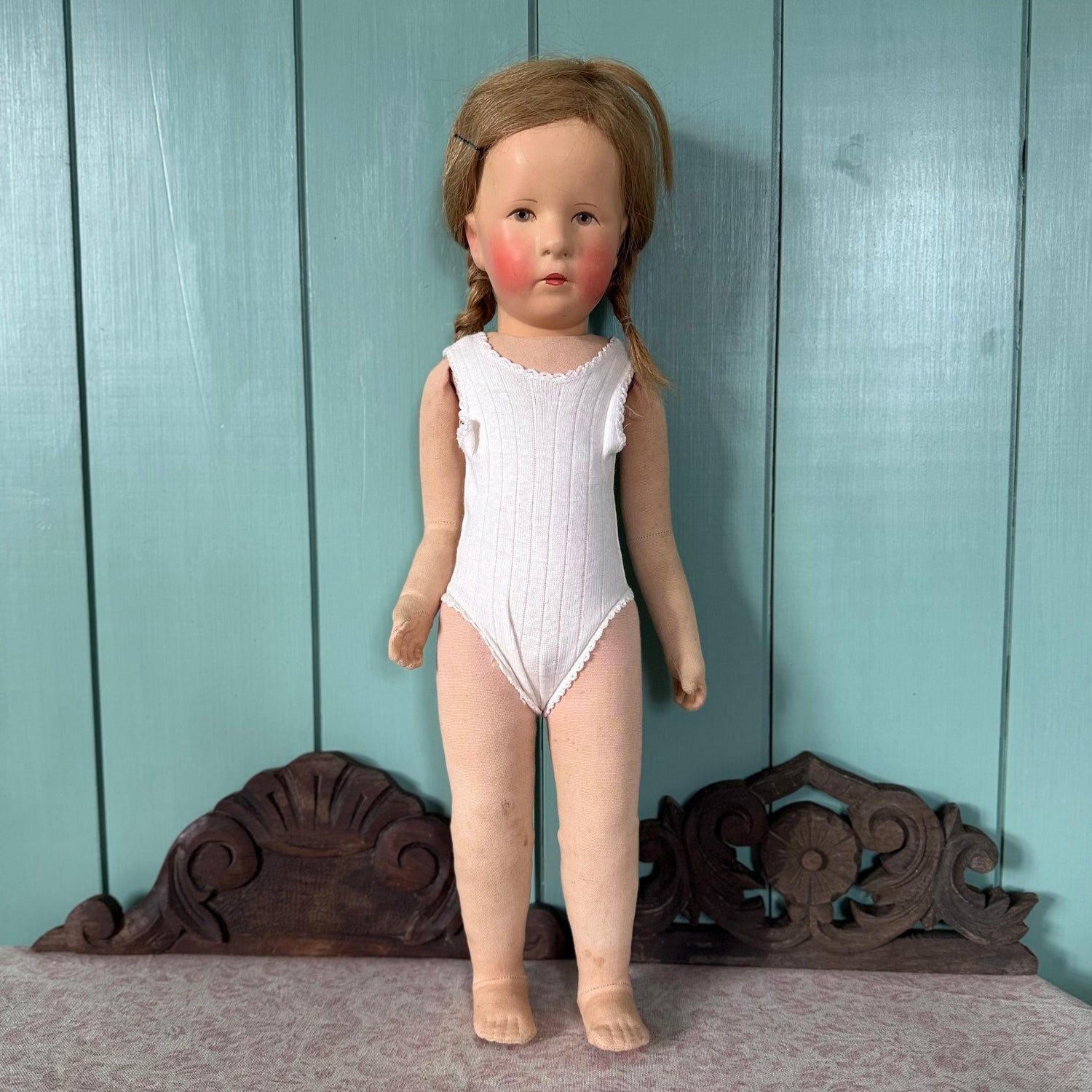 Vintage Käthe Kruse Doll 1779 Plastic Head Cloth Body 50cm