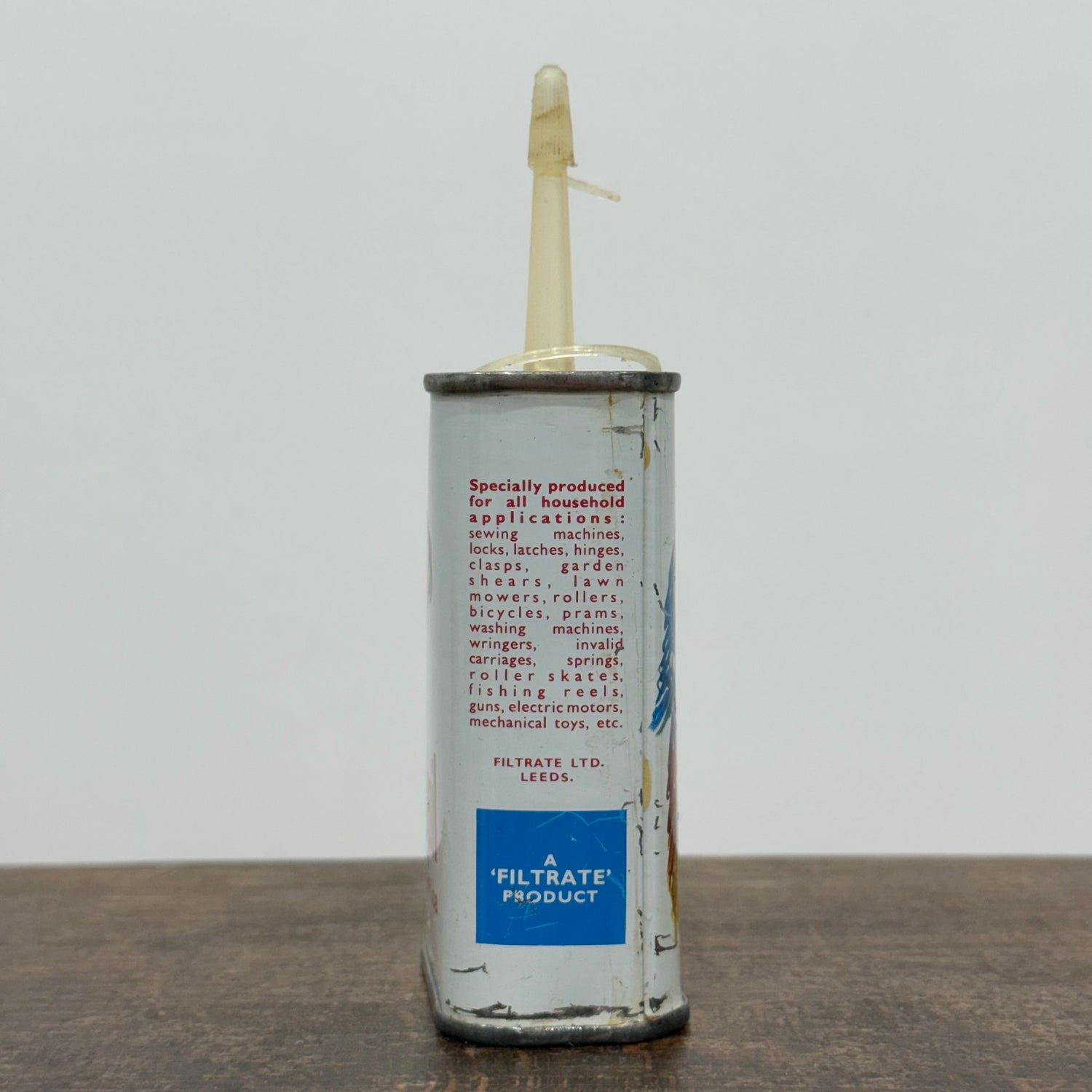 Vintage PolyOil Oiler Tin Filtrate Leeds Parrot Logo Cycle Machinery Oil Can