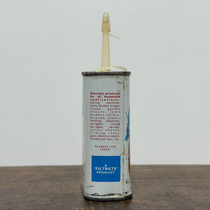 Vintage PolyOil Oiler Tin Filtrate Leeds Parrot Logo Cycle Machinery Oil Can