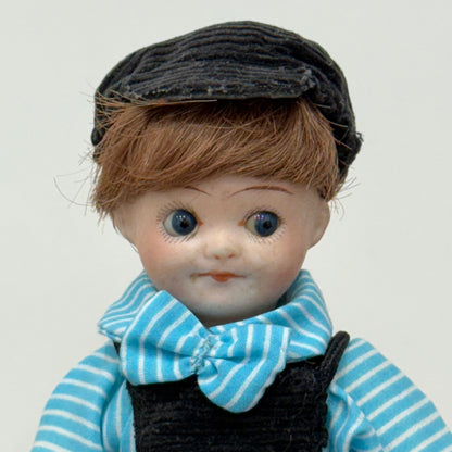 Antique Bisque Googly Doll Head with Fixed Eyes on Later Body