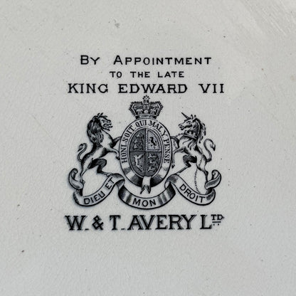 Antique W &amp; T Avery Porcelain Scale Plate King Edward VII c.1910s