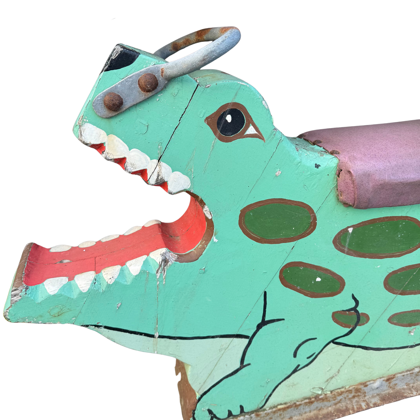 Early Painted Fairground Crocodile Seat Folk Art c.1900-1930