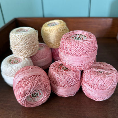 Vintage Coats Mercer-Crochet Cotton Thread Box Mixed Colours Unused