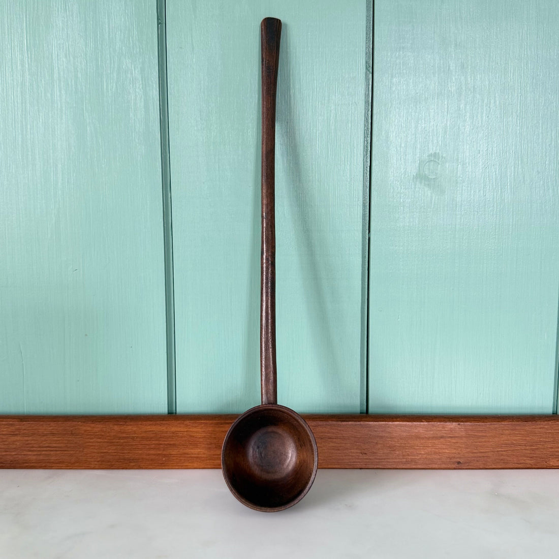Antique Welsh Cawl Spoon Treen Wooden Ladle