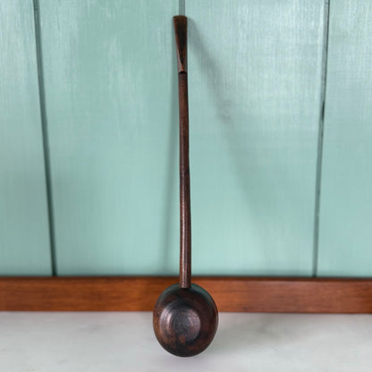 Antique Welsh Cawl Spoon Treen Wooden Ladle