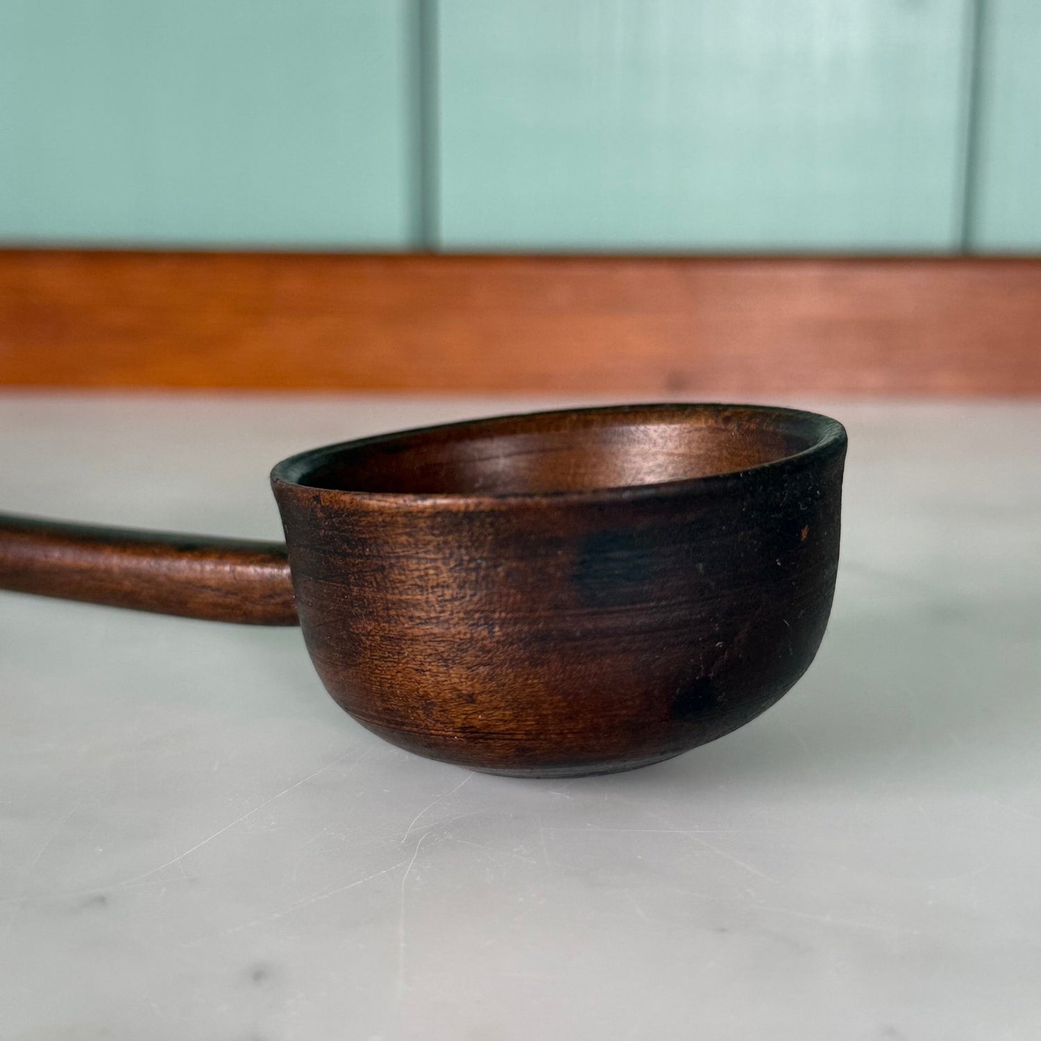 Antique Welsh Cawl Spoon Treen Wooden Ladle